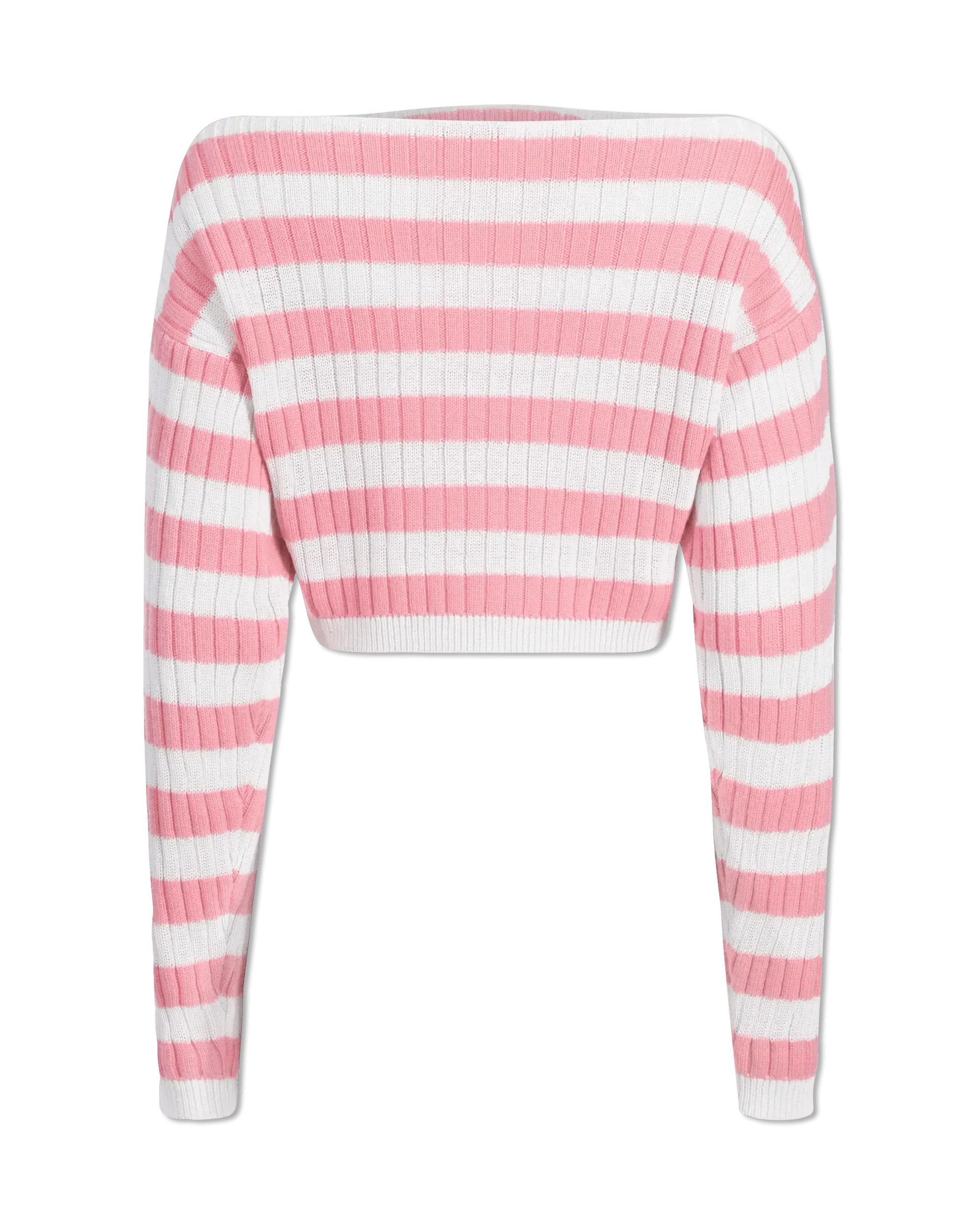 Balmain X Barbie Off Shoulder Knit Crop Top - DIHSAN