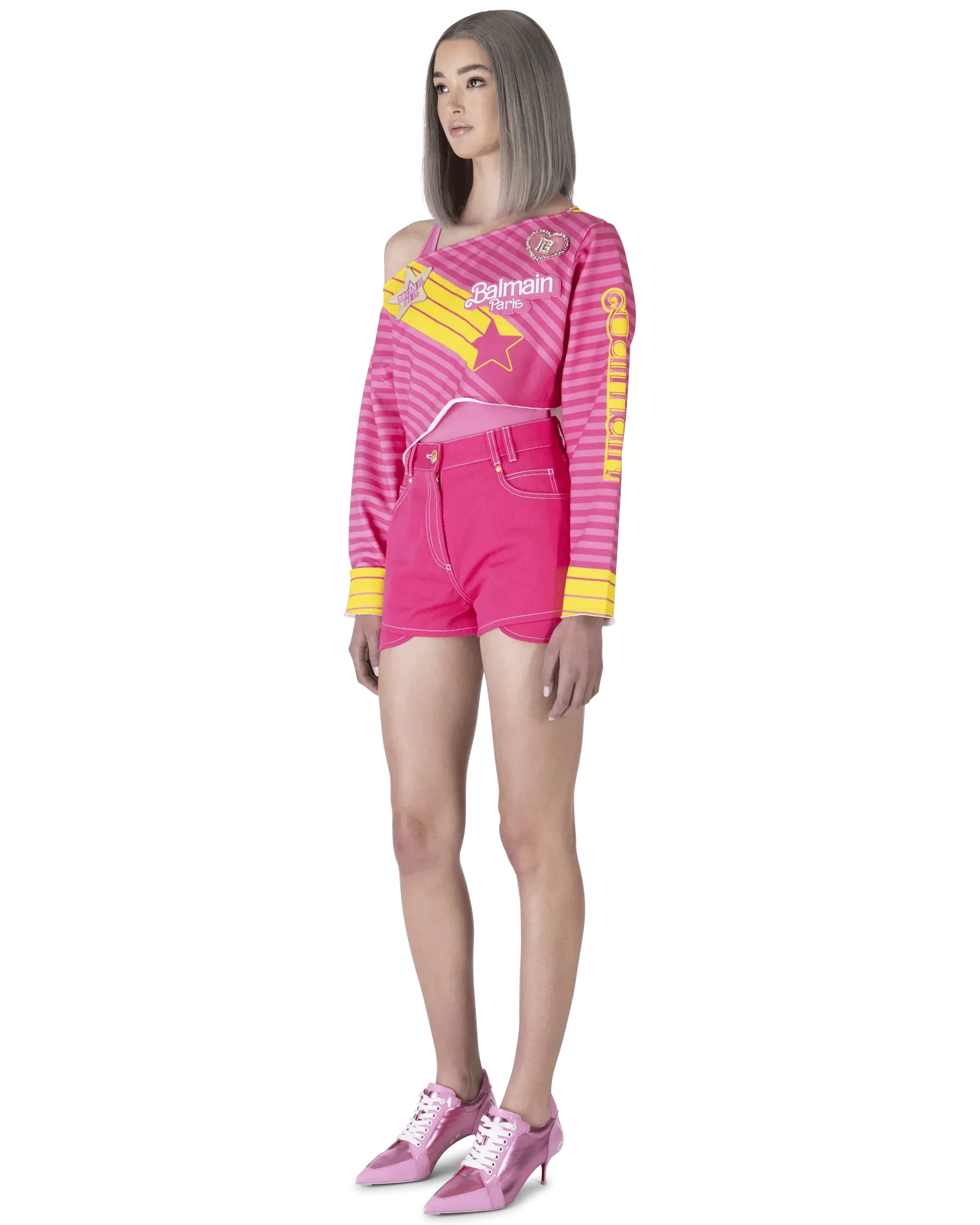 Balmain X Barbie High Waisted Denim Shorts - DIHSAN
