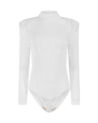 Maxi Monogram Sheer Bodysuit - DIHSAN