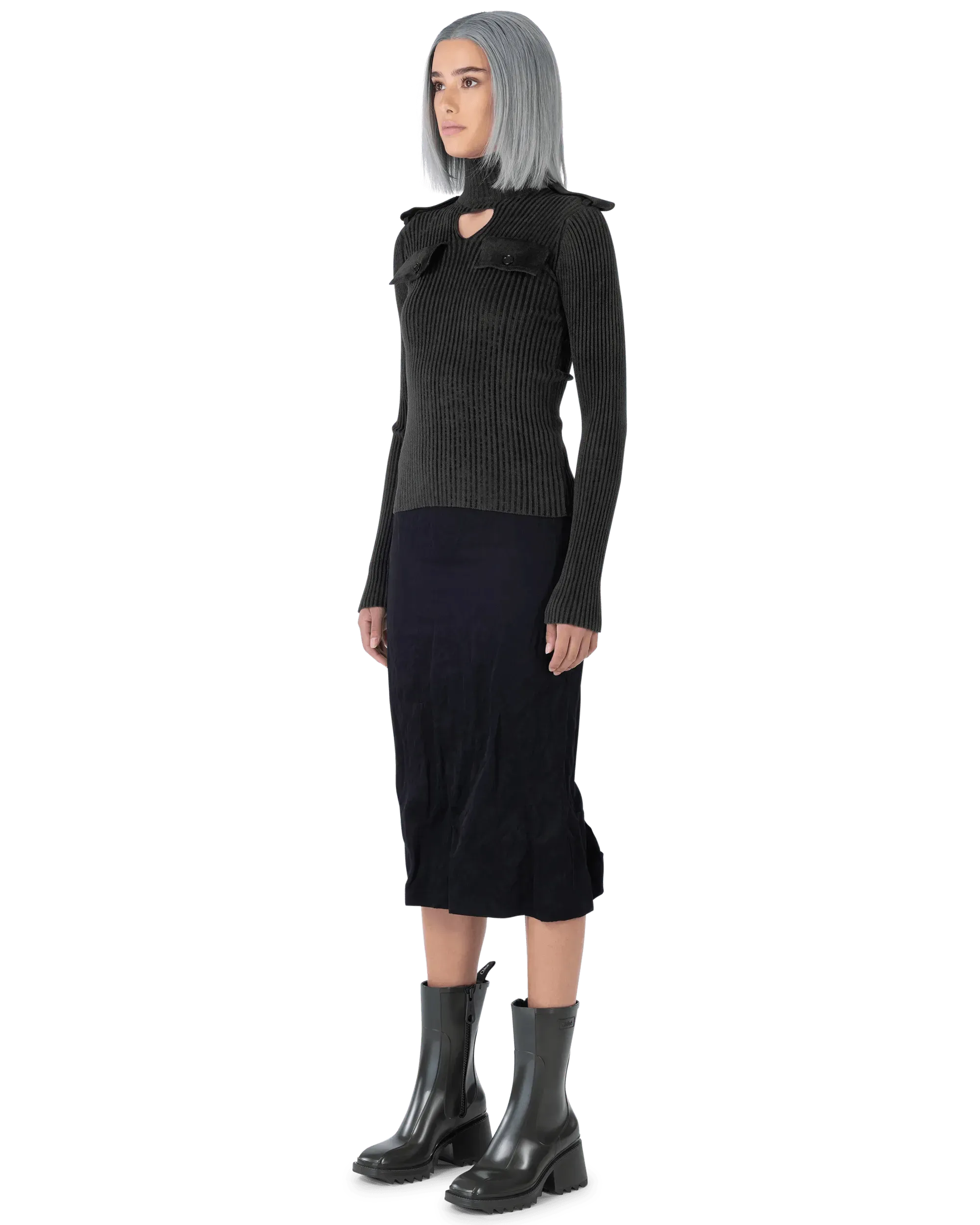 Lightweight Ribbed Turtleneck - DIHSAN