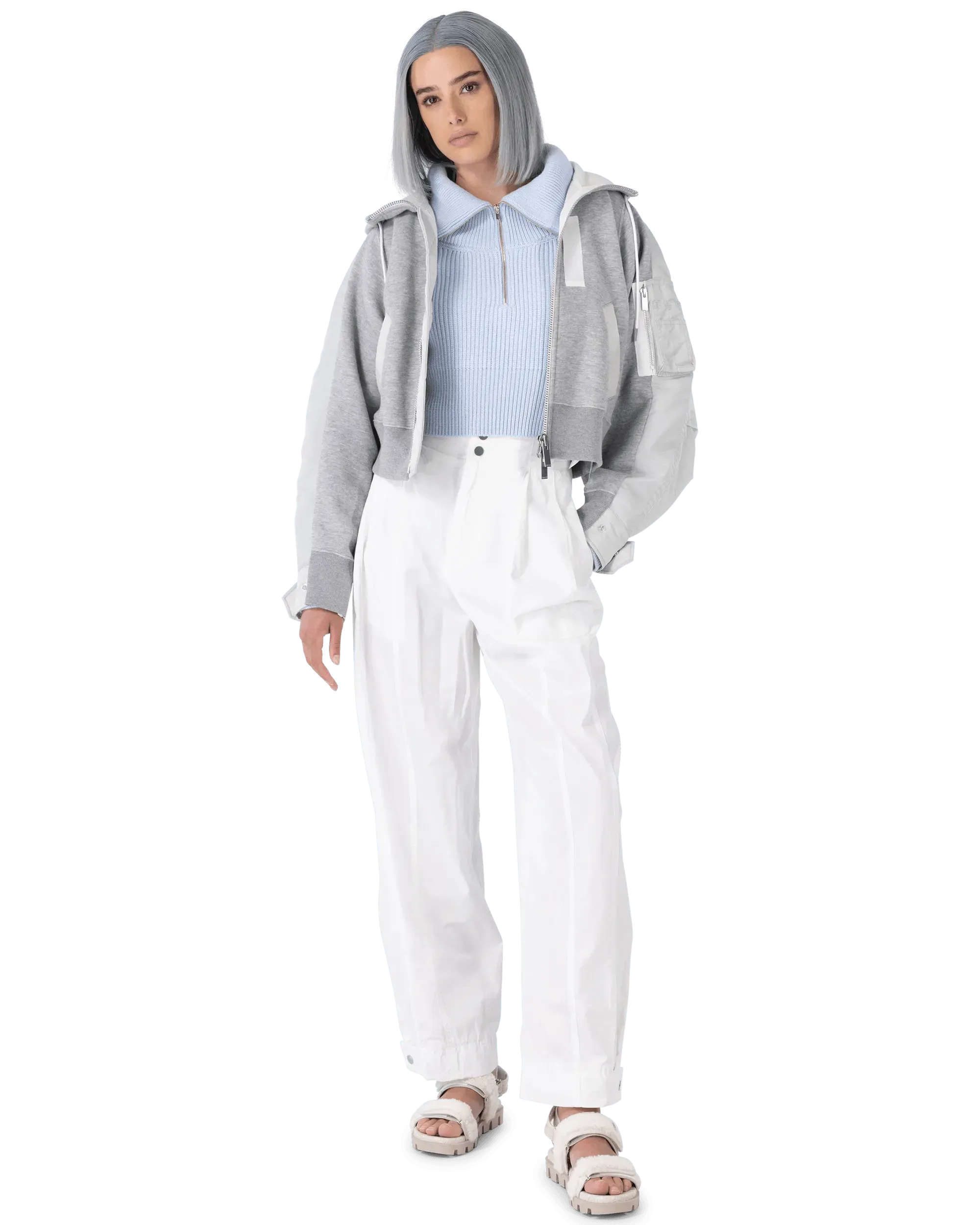 Double Pleated Cotton Pants - DIHSAN