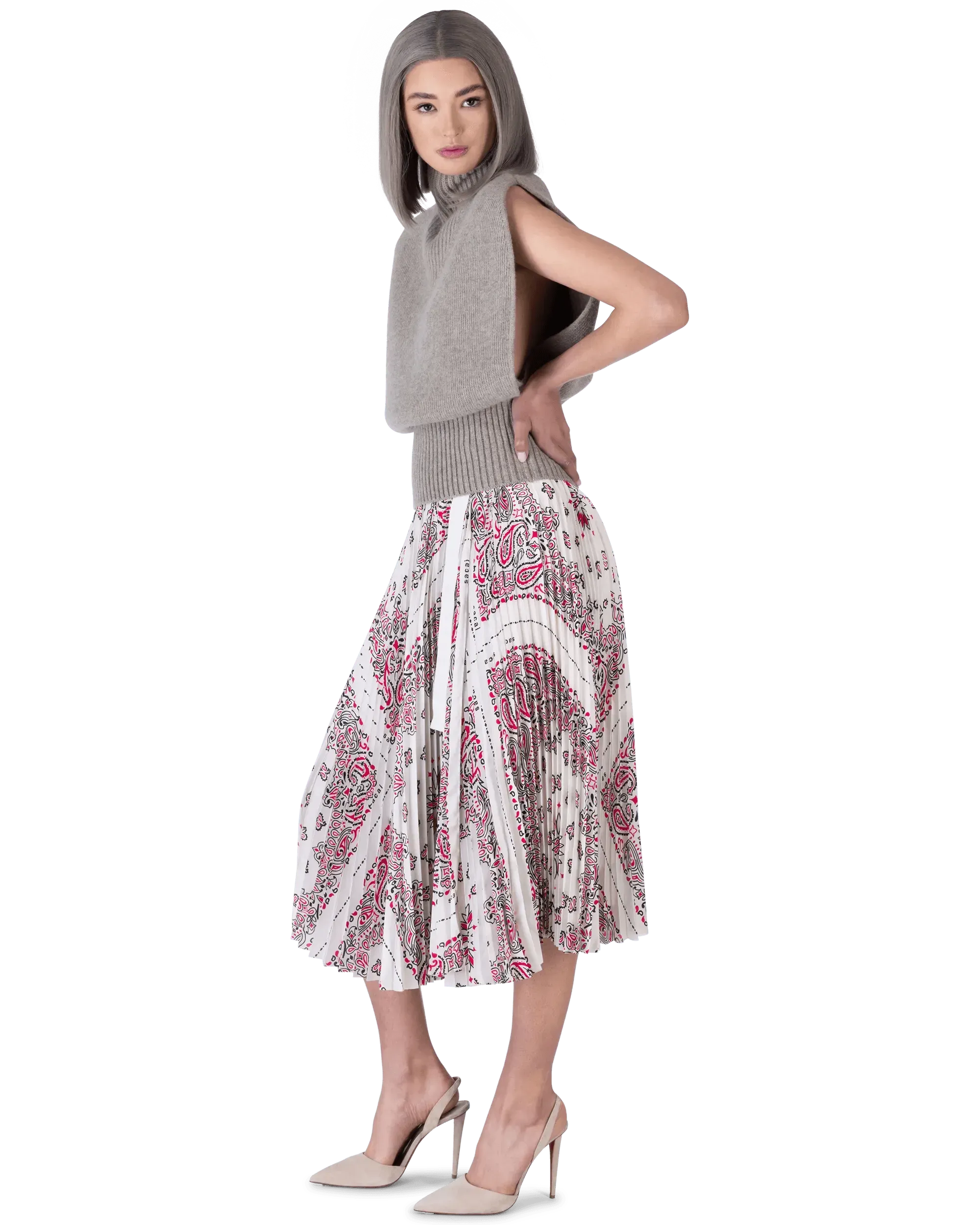 Shetland Double Face Turtleneck Sleeveless Sweater - DIHSAN