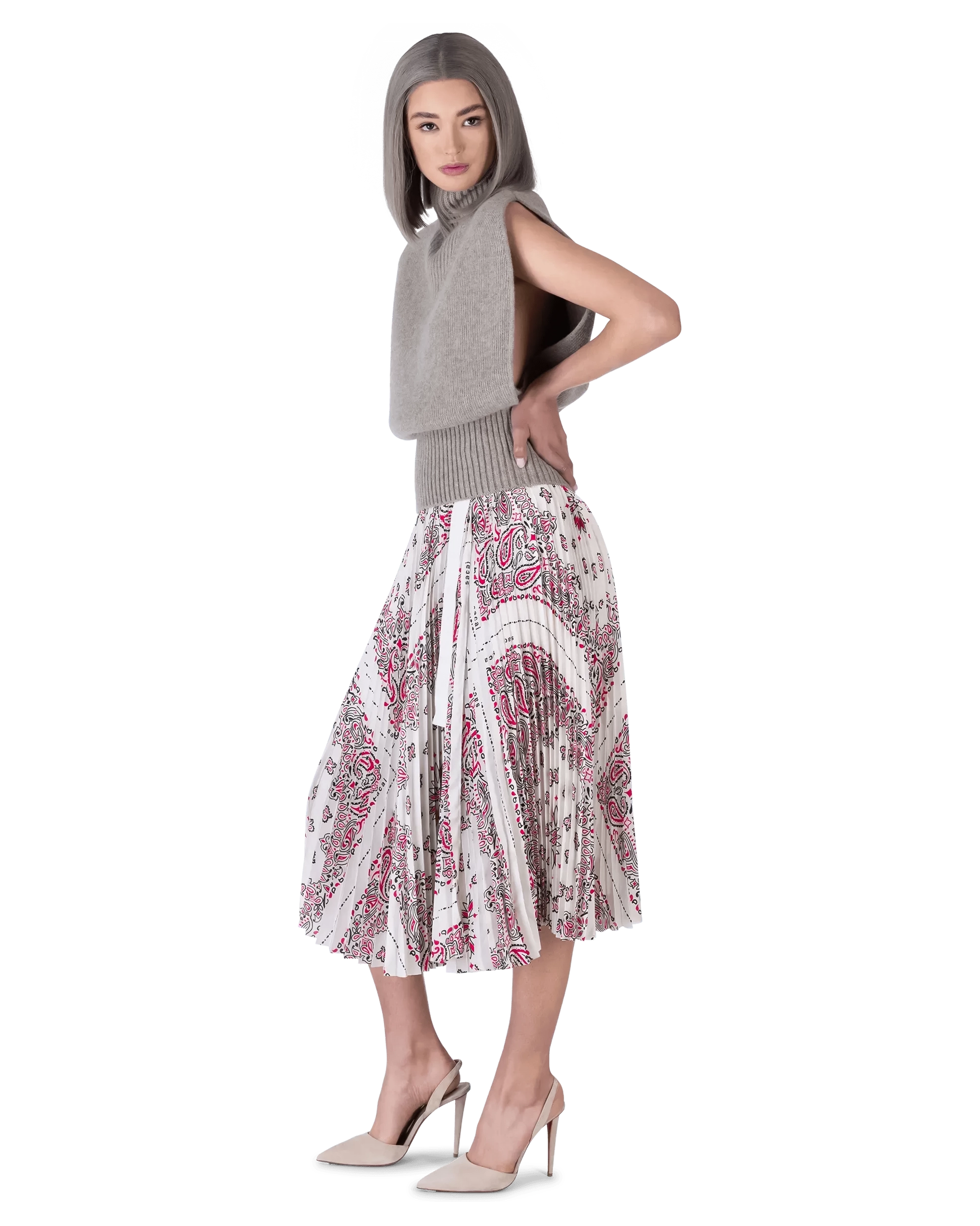 Shetland Double Face Turtleneck Sleeveless Sweater