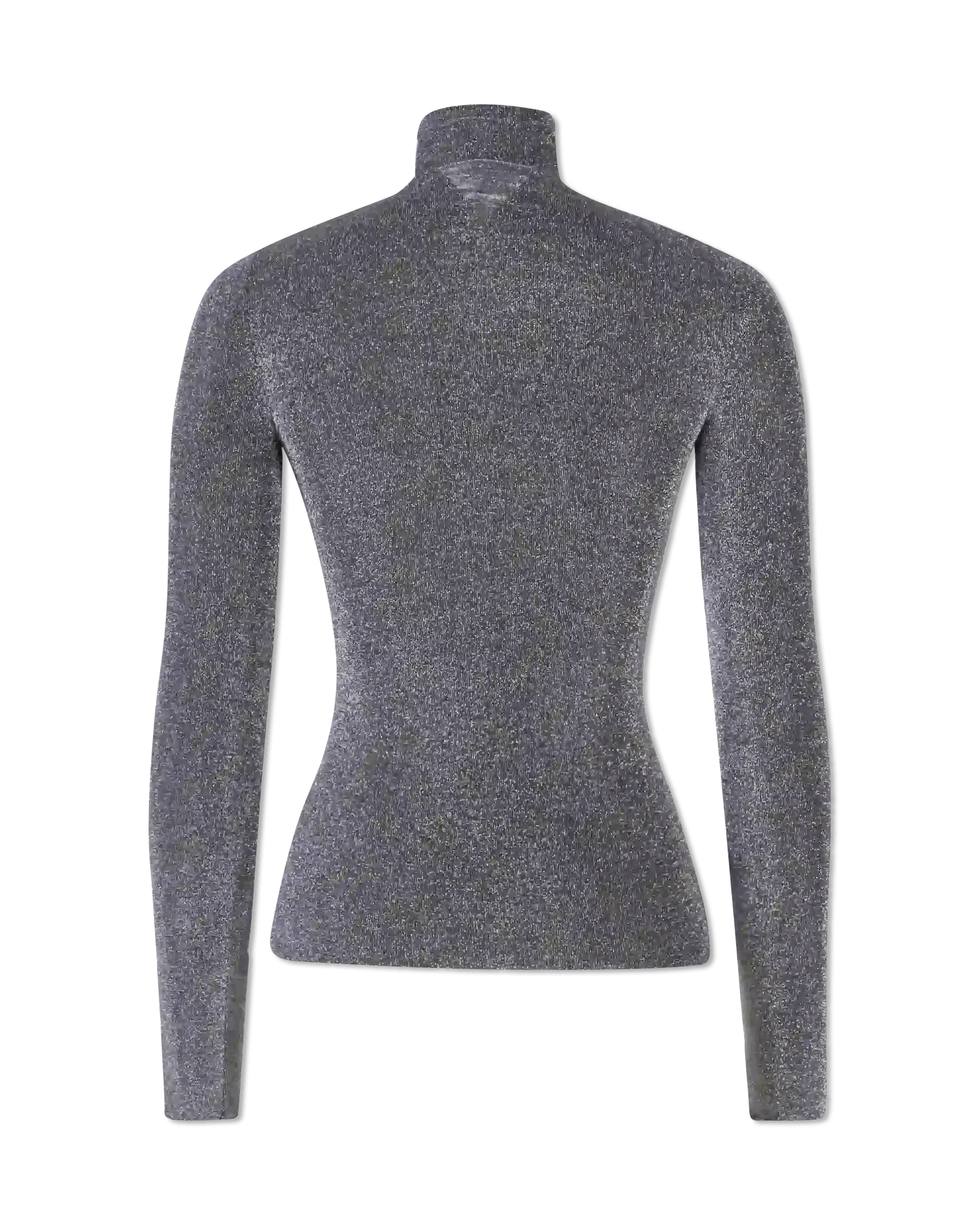 Metallic Lurex Ribbed Turtleneck - DIHSAN