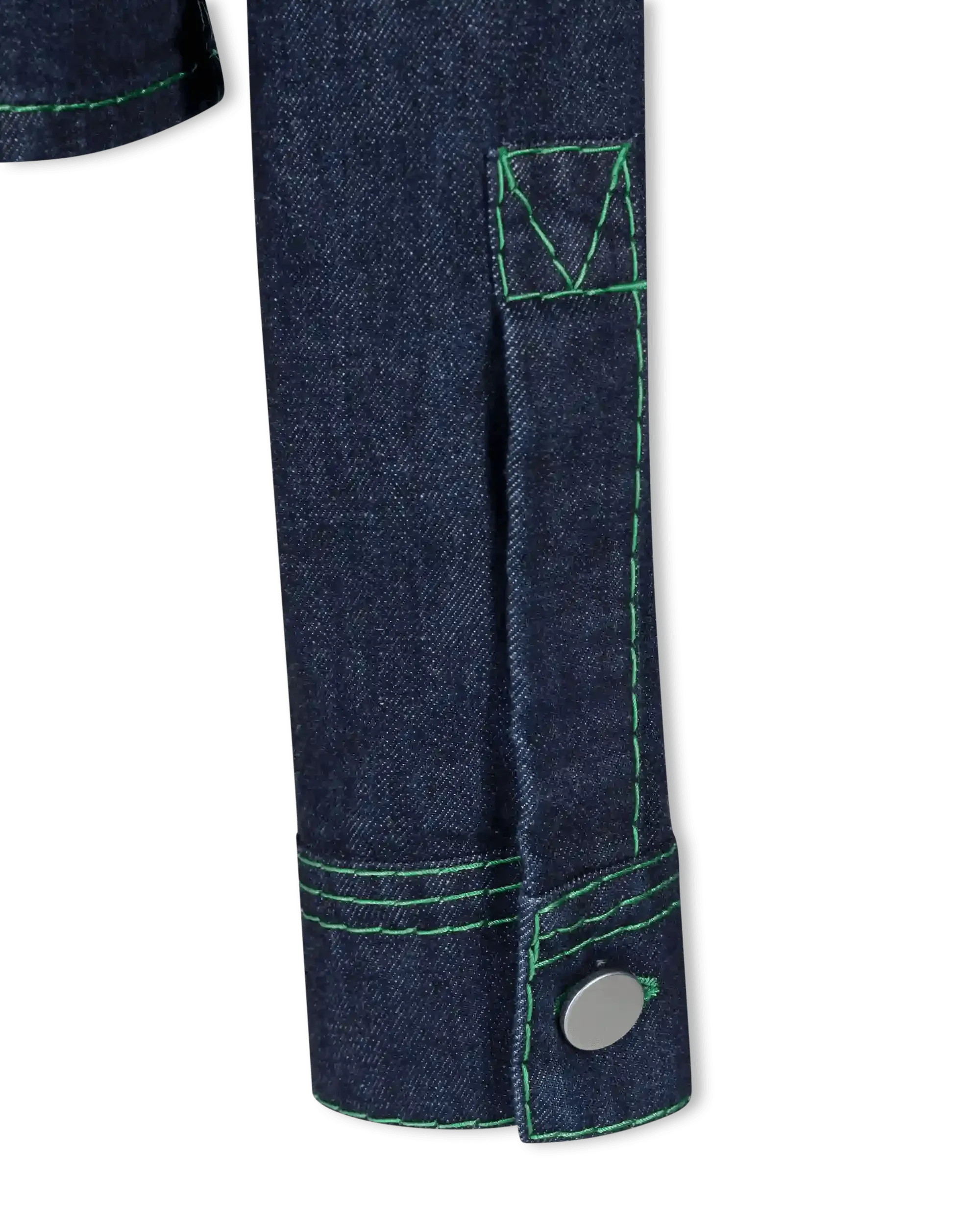 Embroidered 3-Stitch Denim Shirt - DIHSAN