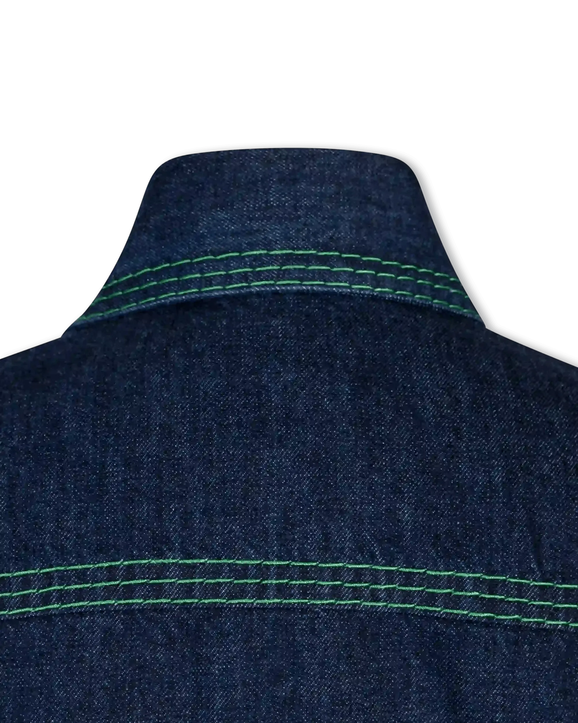 Embroidered 3-Stitch Denim Shirt - DIHSAN