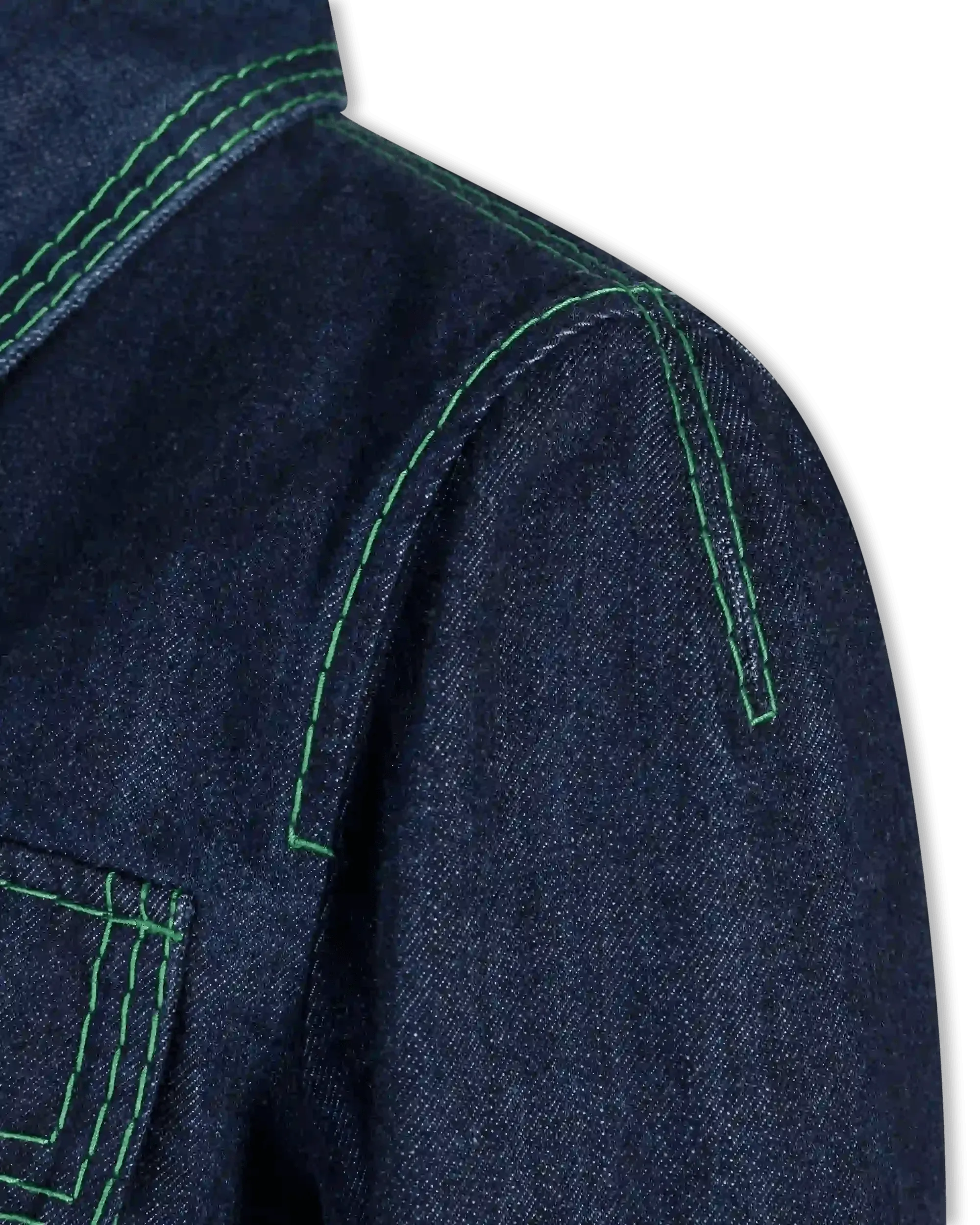 Embroidered 3-Stitch Denim Shirt - DIHSAN