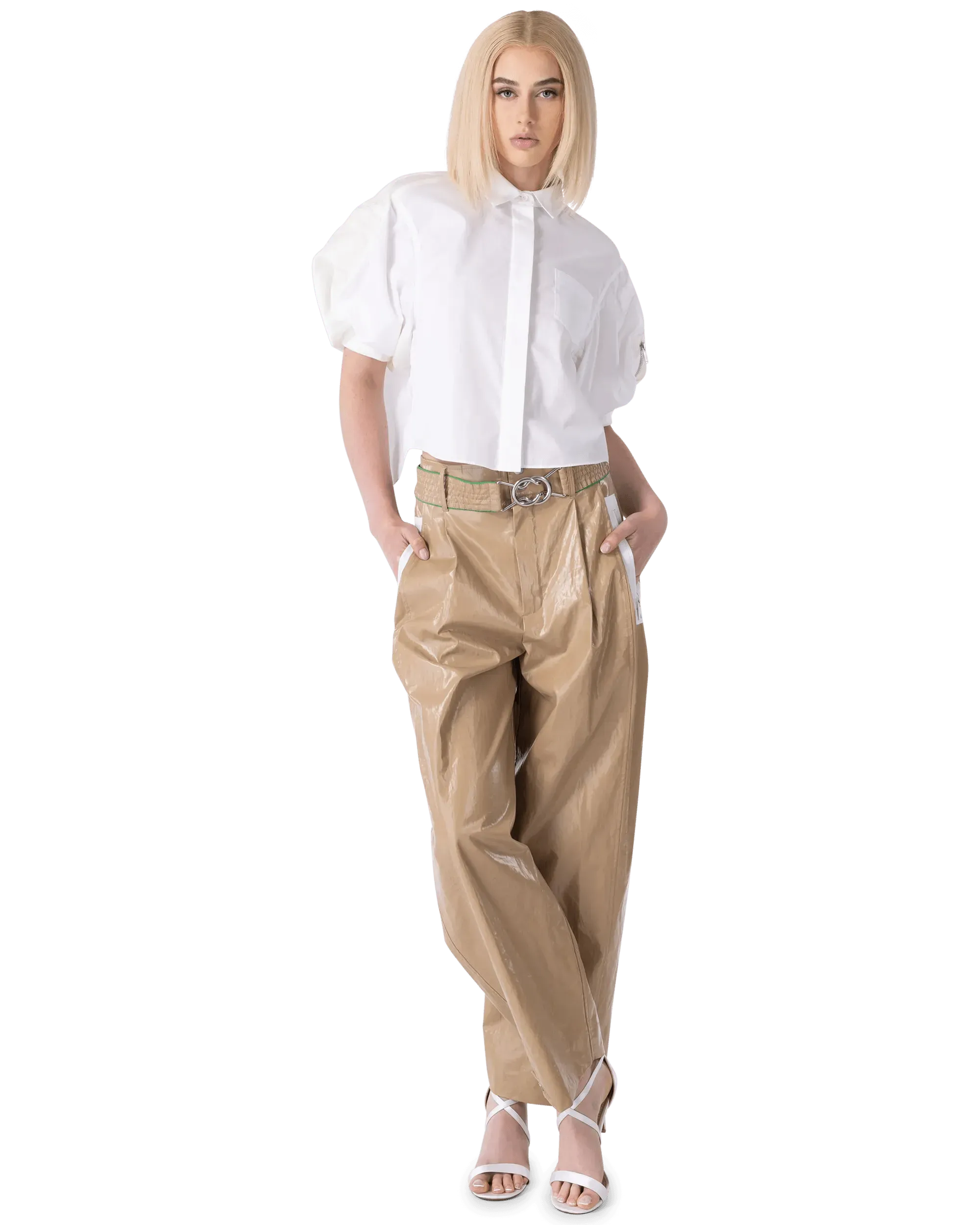 Rubber Coated Linen Pants - DIHSAN