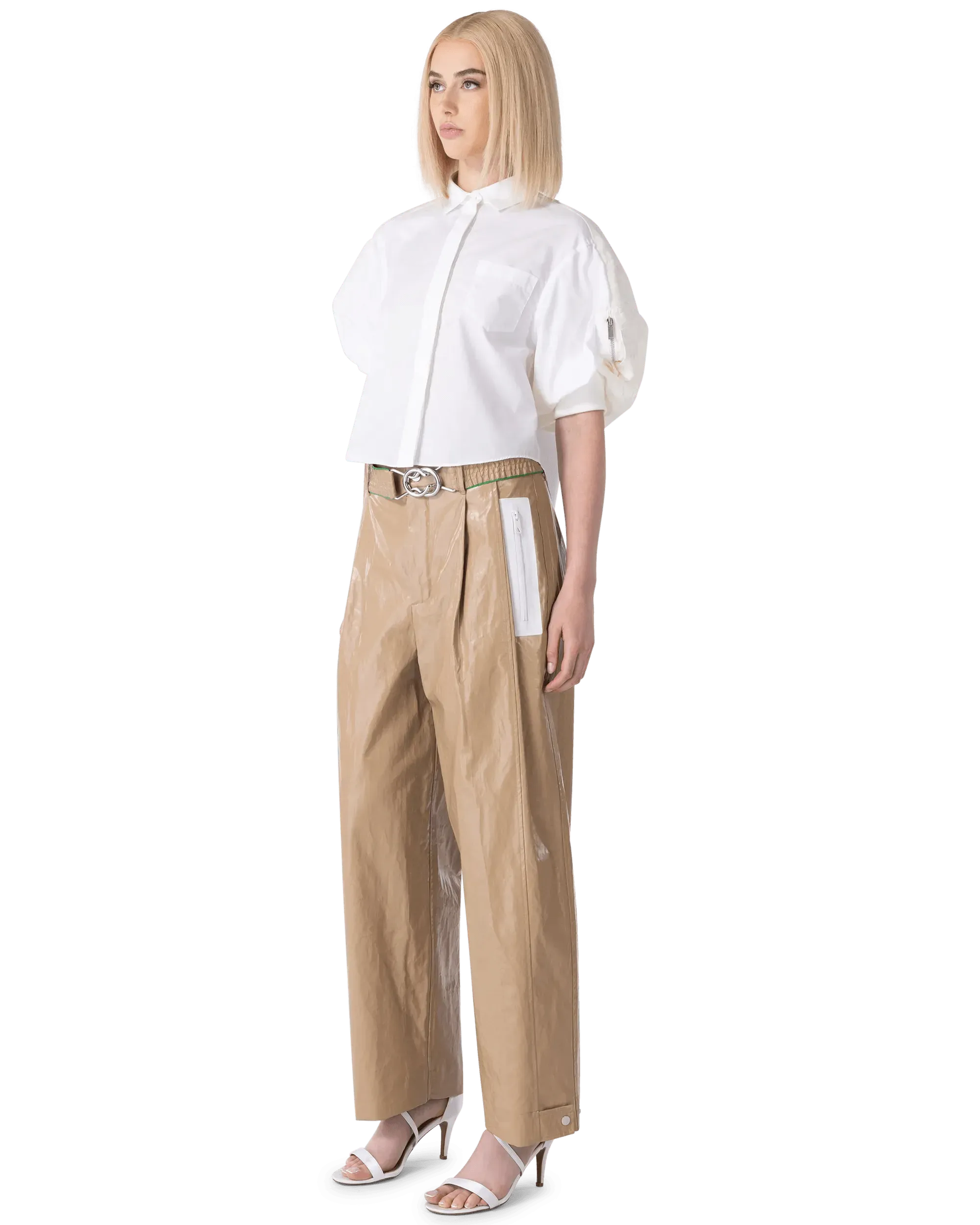 Rubber Coated Linen Pants - DIHSAN