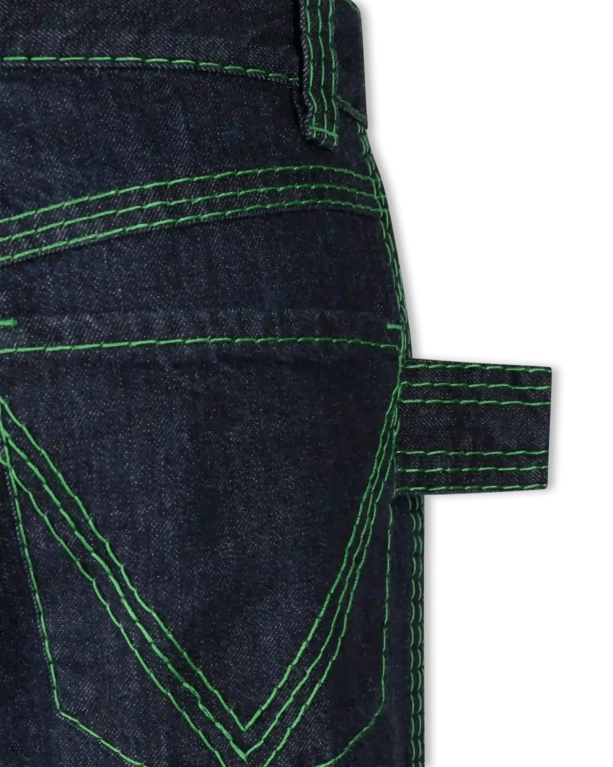 Embroidered 3-Stitch Denim Pants - DIHSAN