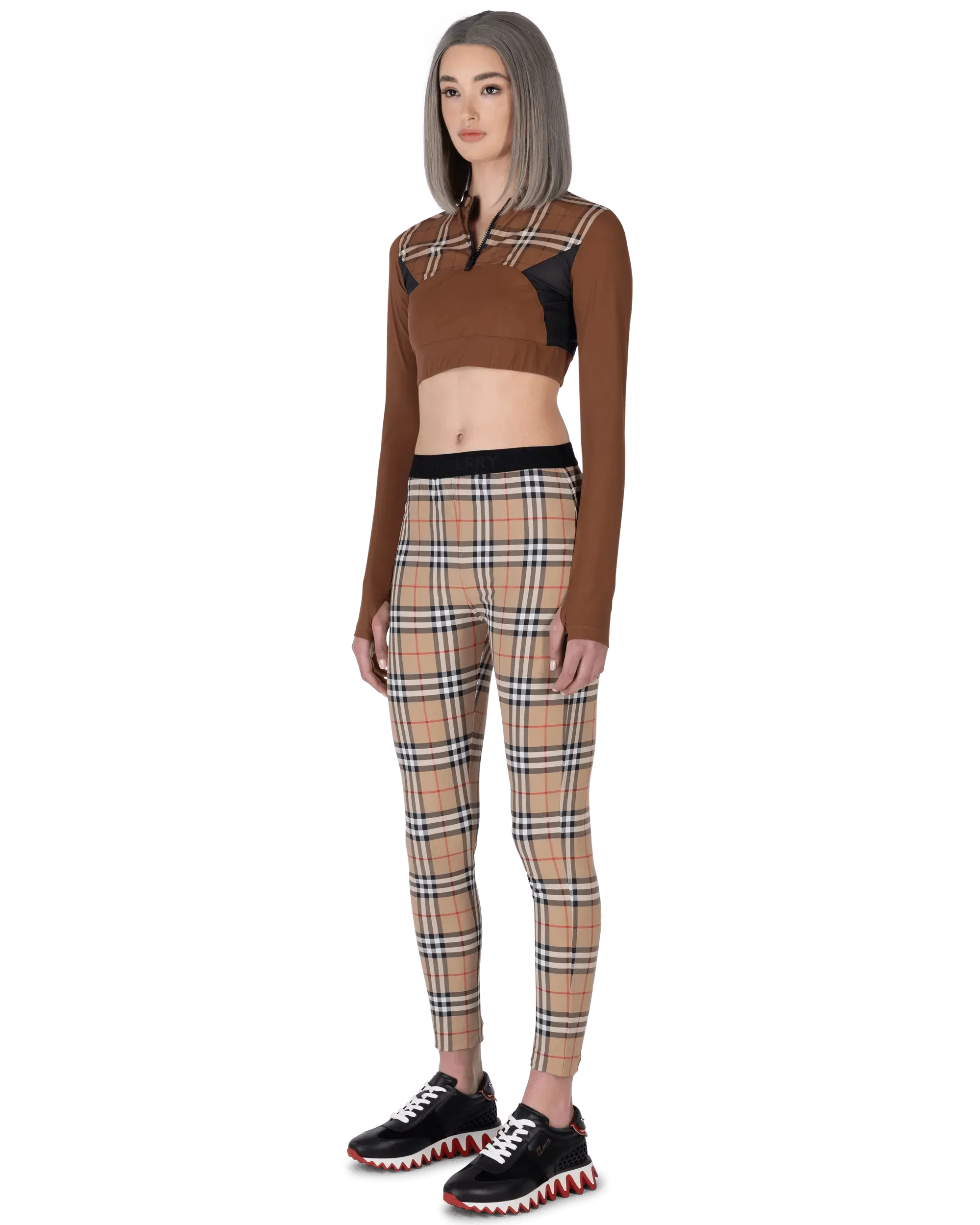 Everley Check Athlete Leisure Long Sleeve Top - DIHSAN