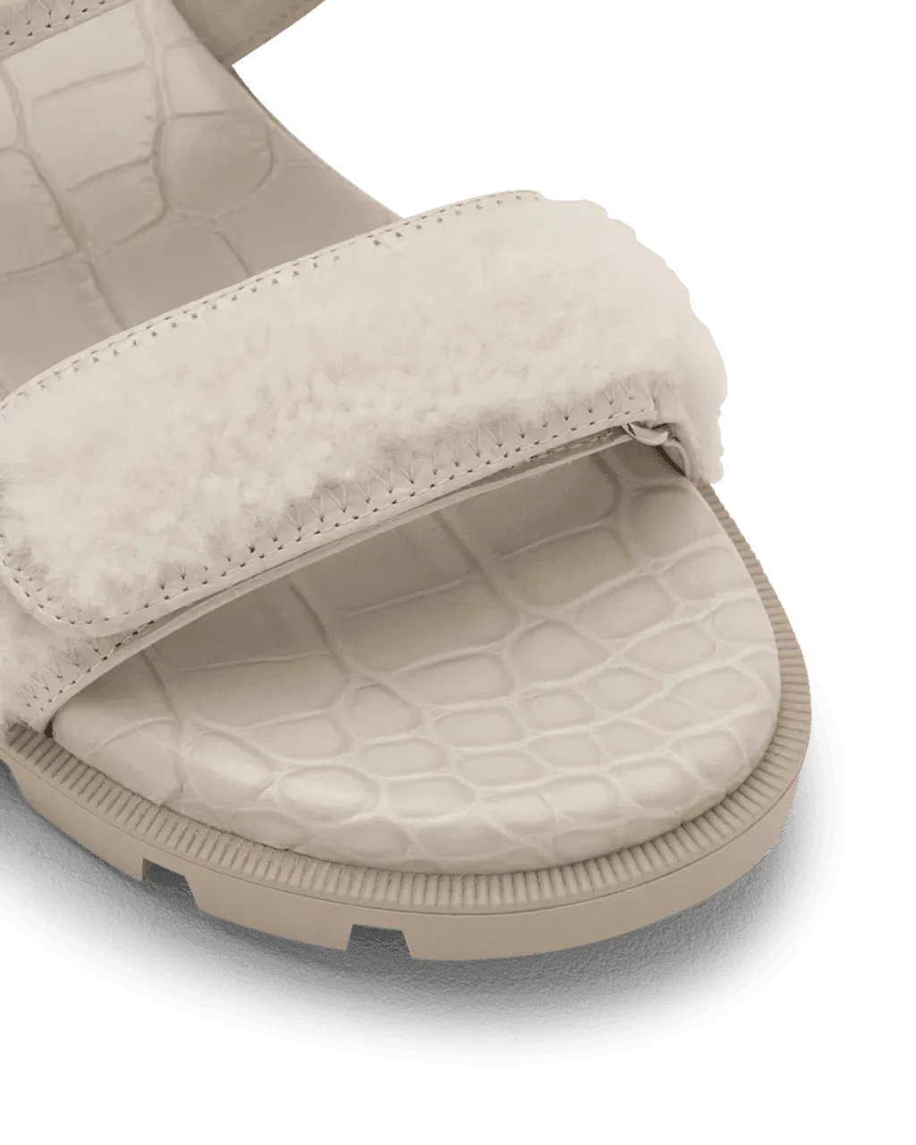 Lock Wool Flat Sandals - DIHSAN
