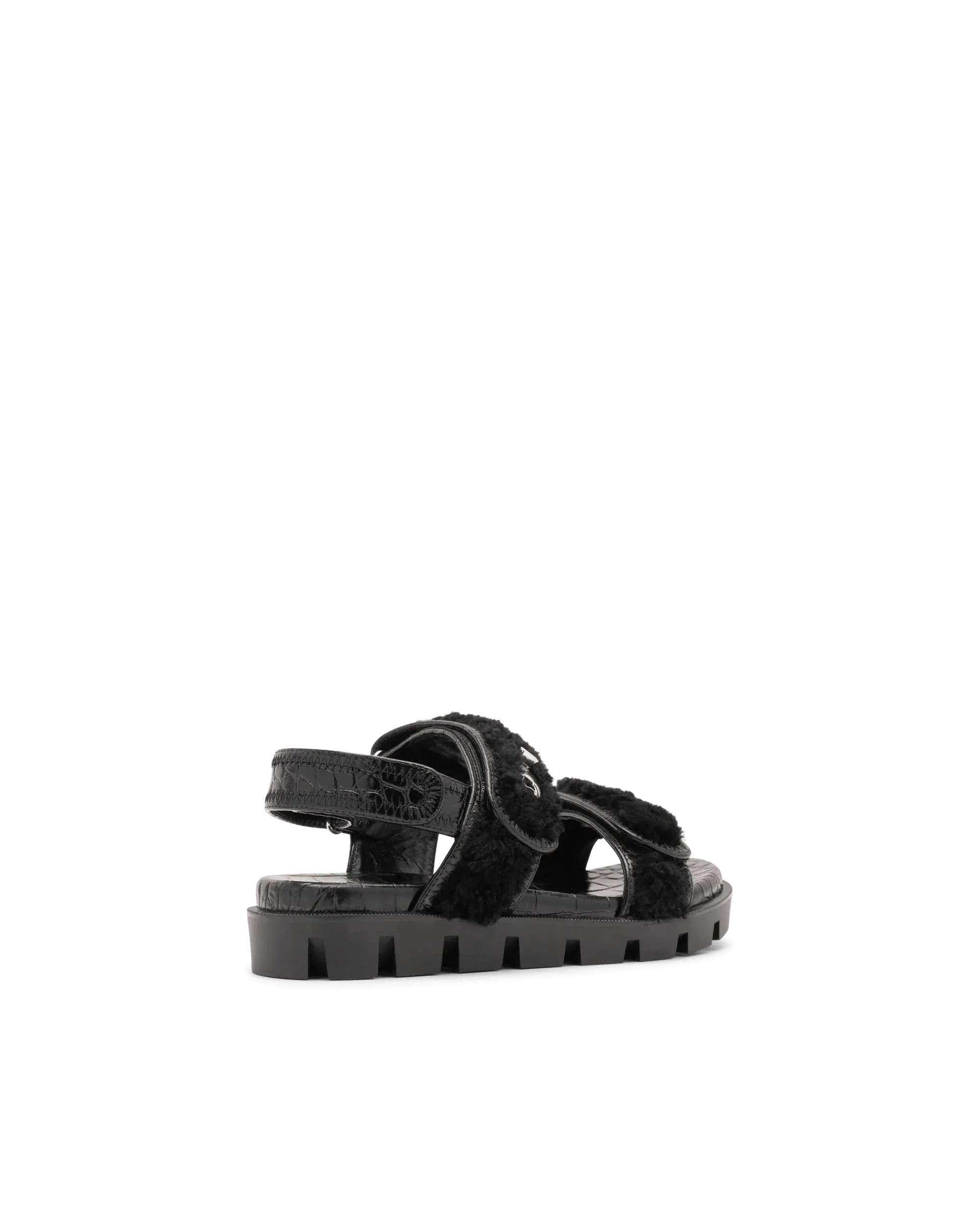 Lock Wool Flat Sandals - DIHSAN