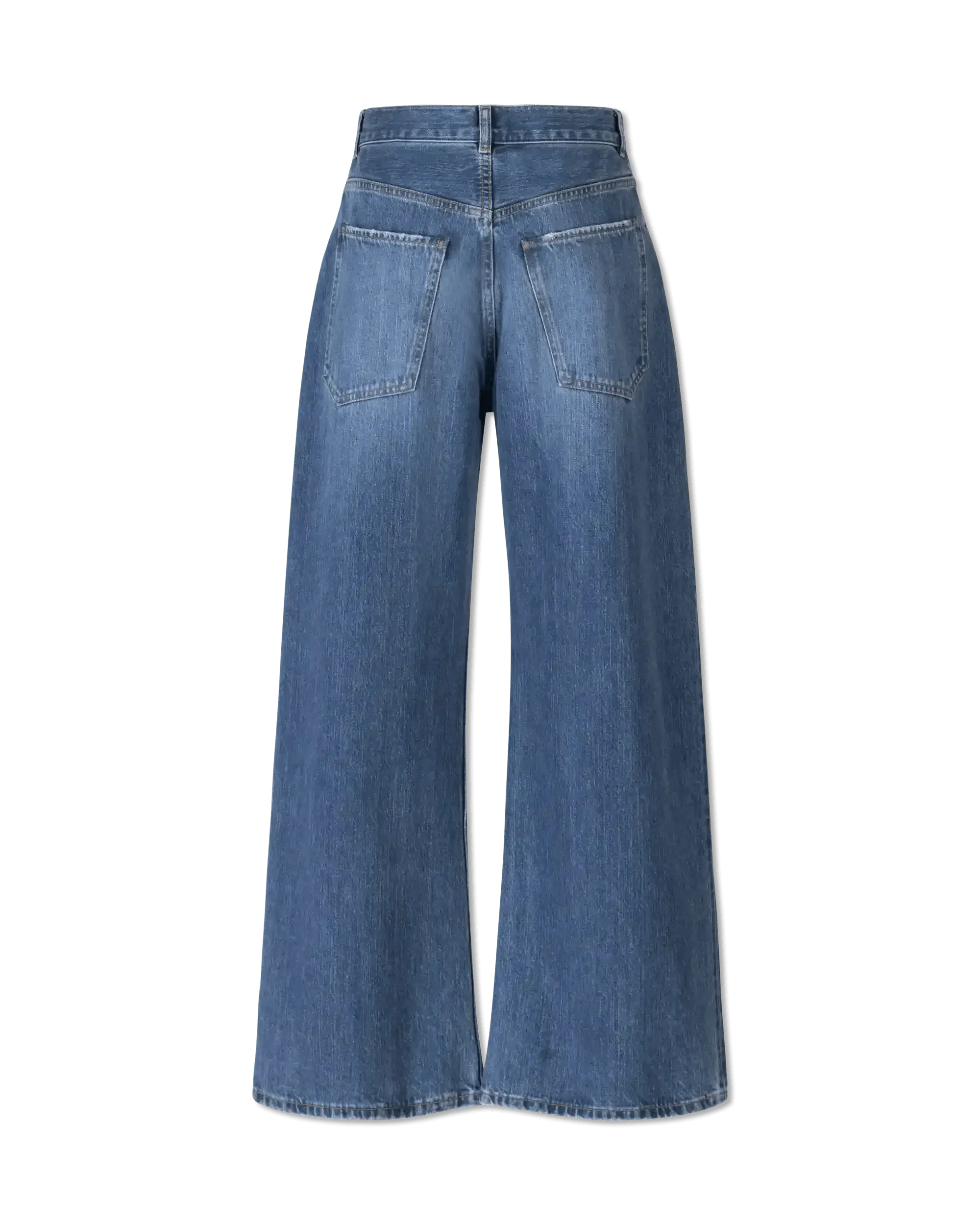 Logo Embroidered Wide Leg Jeans - DIHSAN