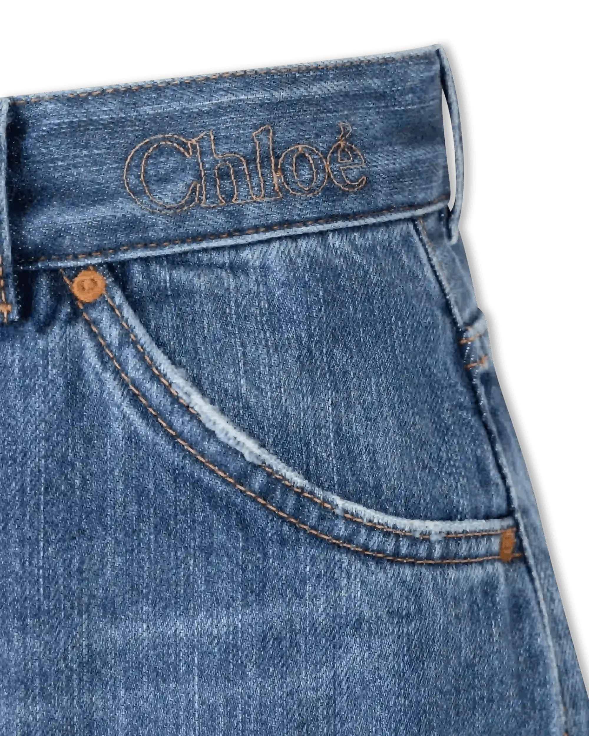 Logo Embroidered Wide Leg Jeans - DIHSAN
