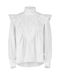 Embroidered Long Sleeve Blouse - DIHSAN