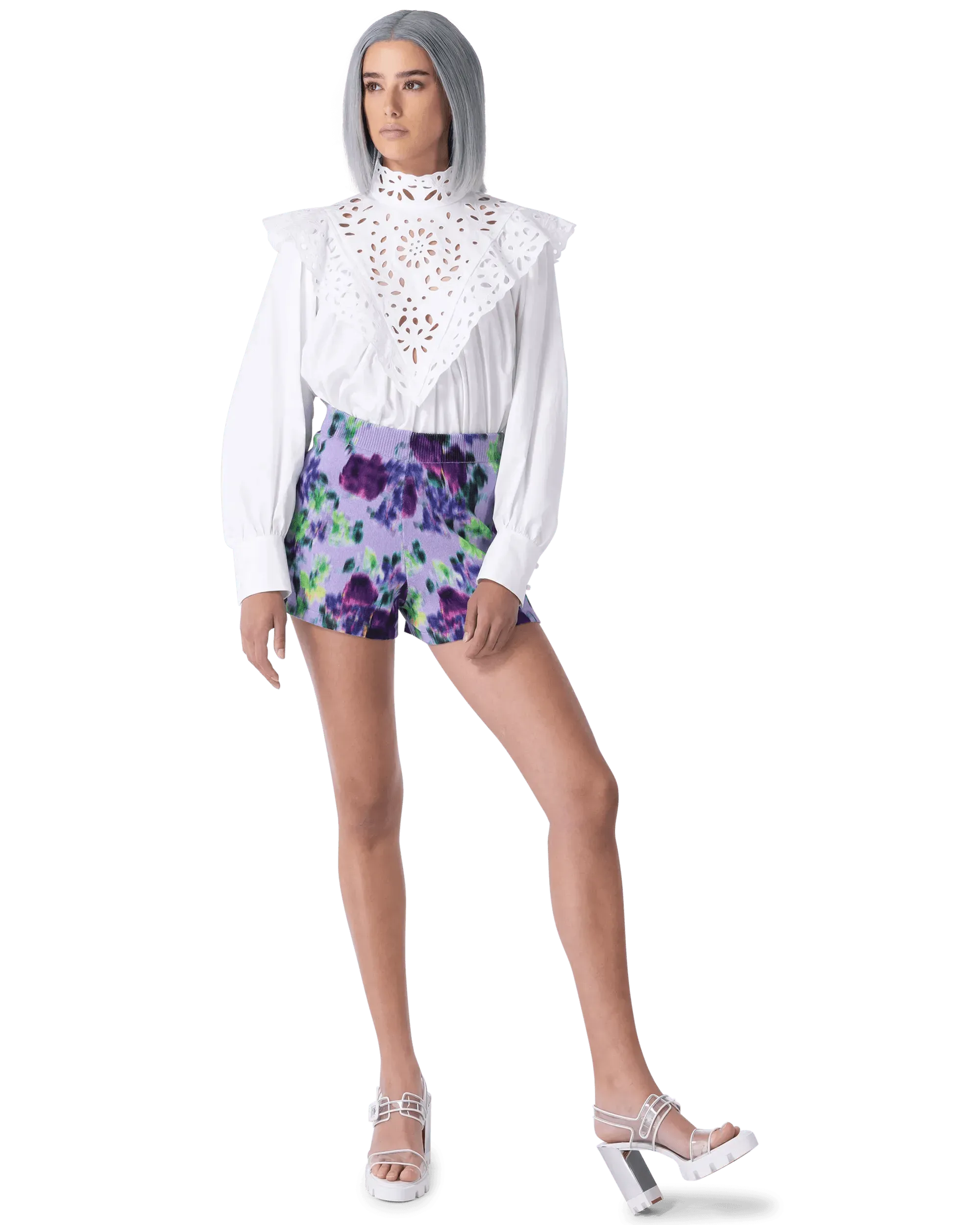Embroidered Long Sleeve Blouse - DIHSAN