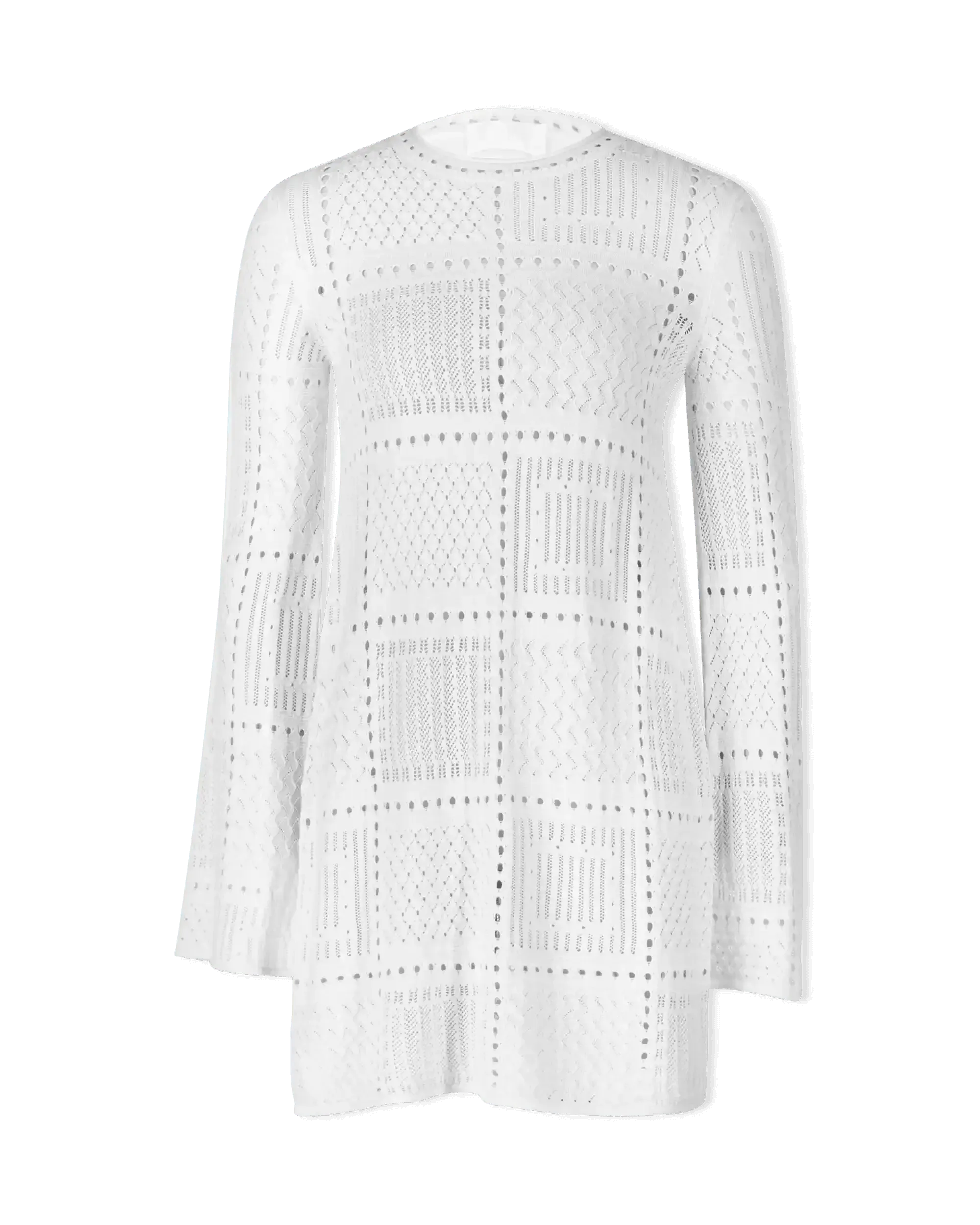 Pointelle Long Sleeve Dress - DIHSAN