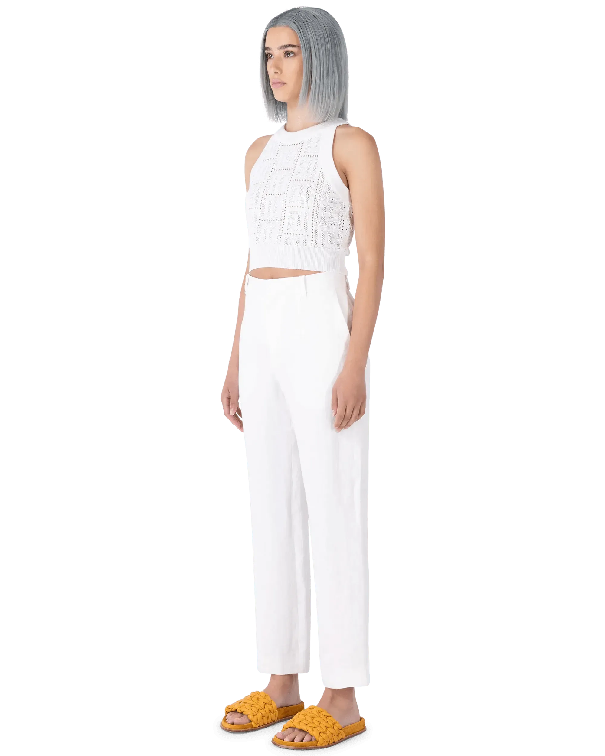 Straight Leg Linen Pants - DIHSAN