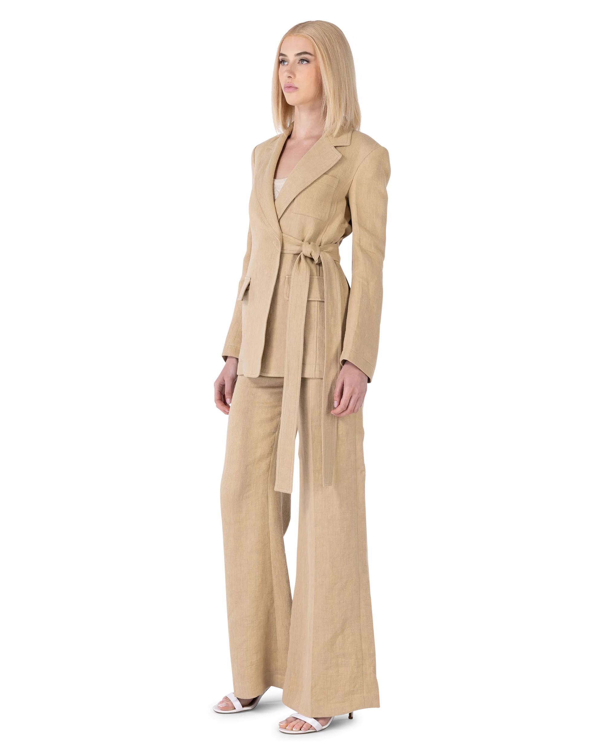 Corduroy Belted Blazer
