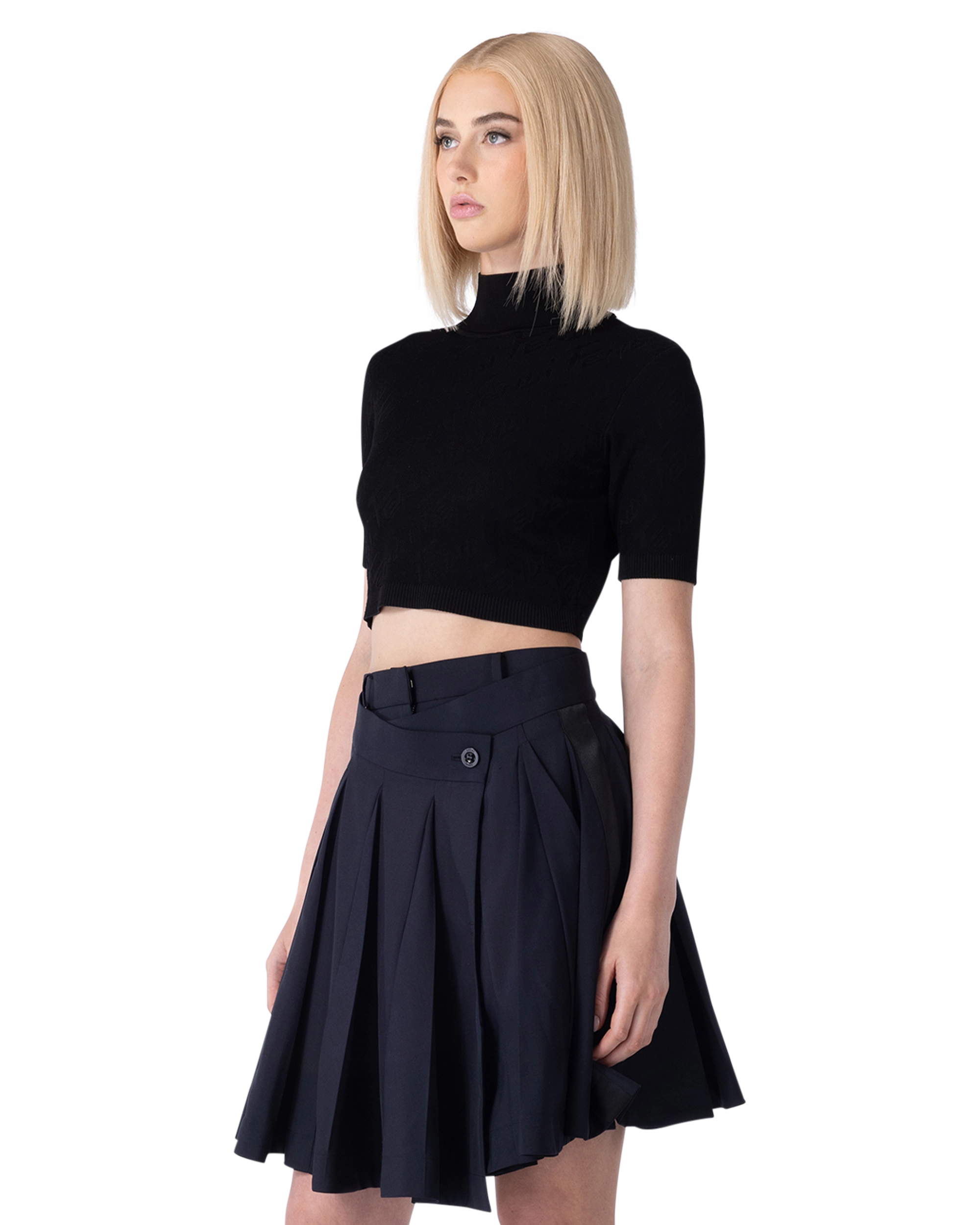 Fendi Brush Mock Neck Crop Top