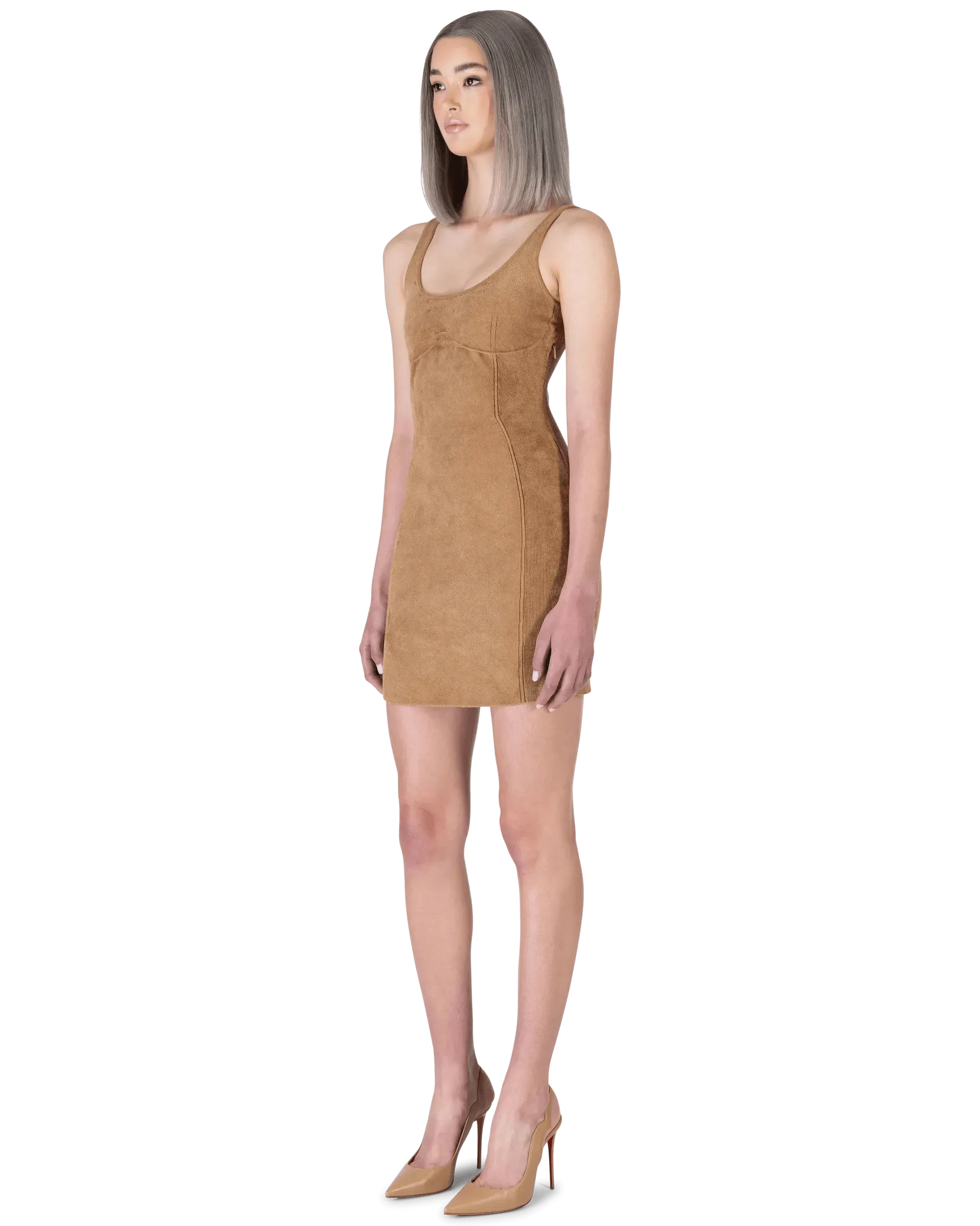 Fendi x Skims Velvet Knit Mini Dress - DIHSAN