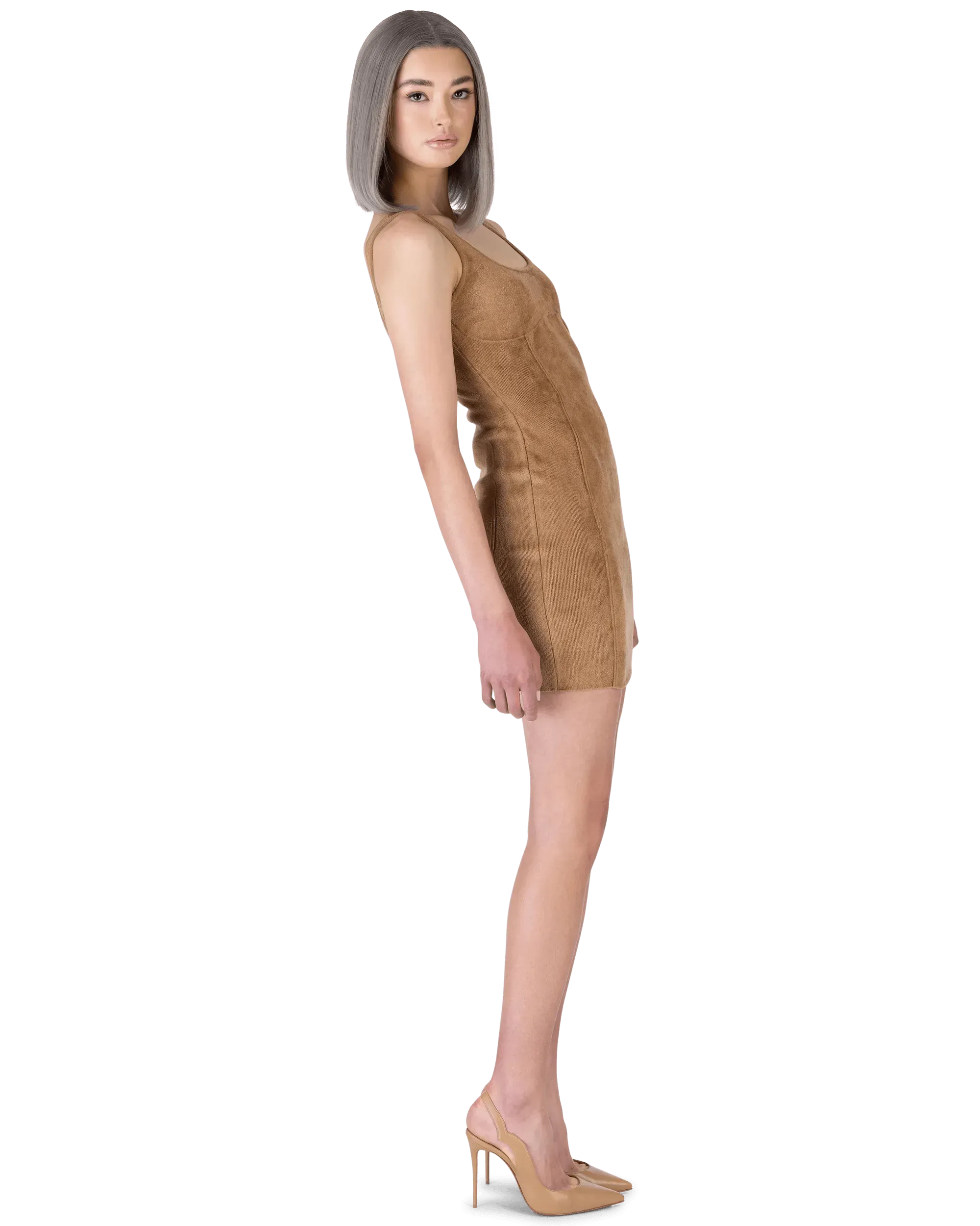 Fendi x Skims Velvet Knit Mini Dress - DIHSAN