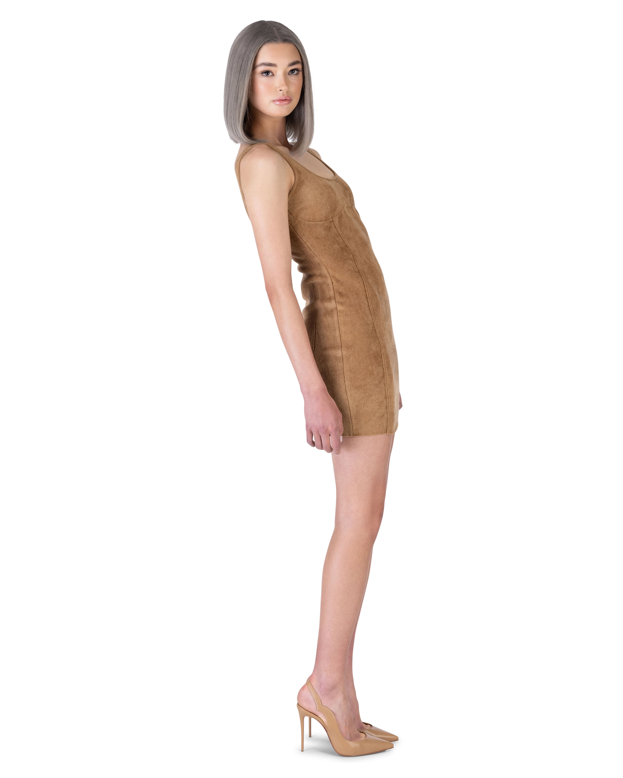 Fendi x Skims Velvet Knit Mini Dress