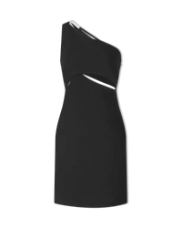 Woven Cady Stretch Asymmetric Dress - DIHSAN