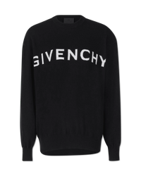 Two-Tone Cashmere Logo Crewneck Sweater - DIHSAN