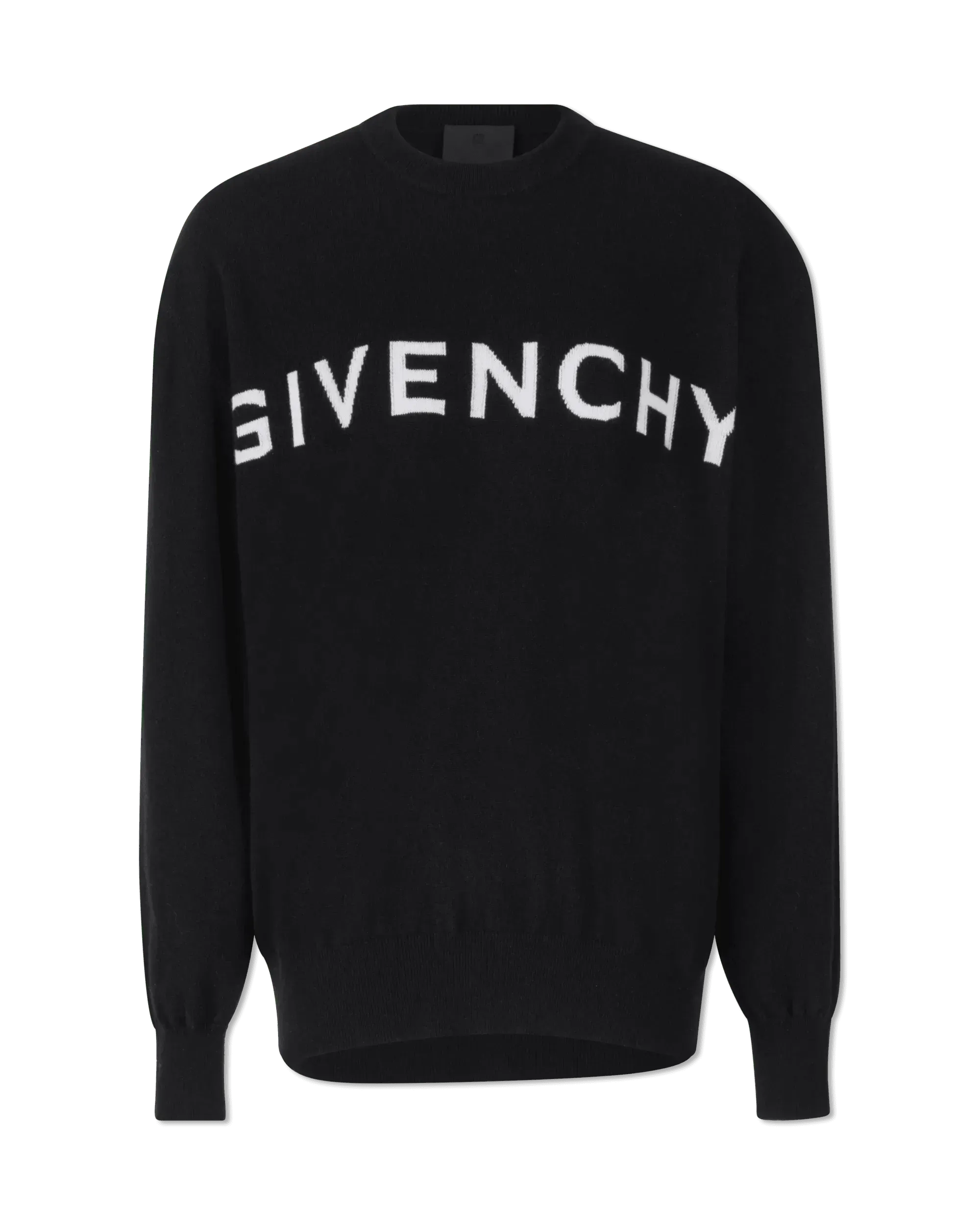Two-Tone Cashmere Logo Crewneck Sweater - DIHSAN