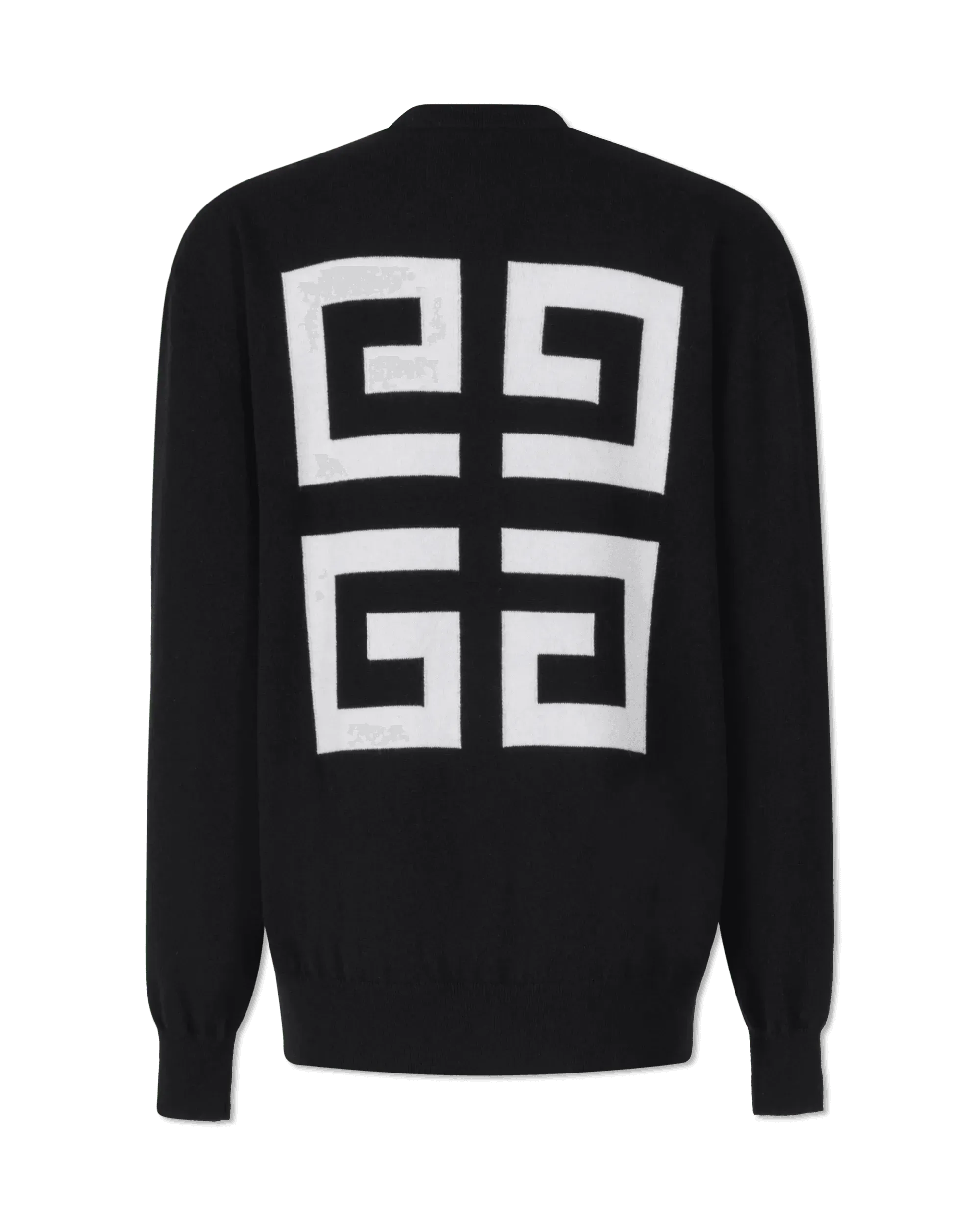 Two-Tone Cashmere Logo Crewneck Sweater - DIHSAN