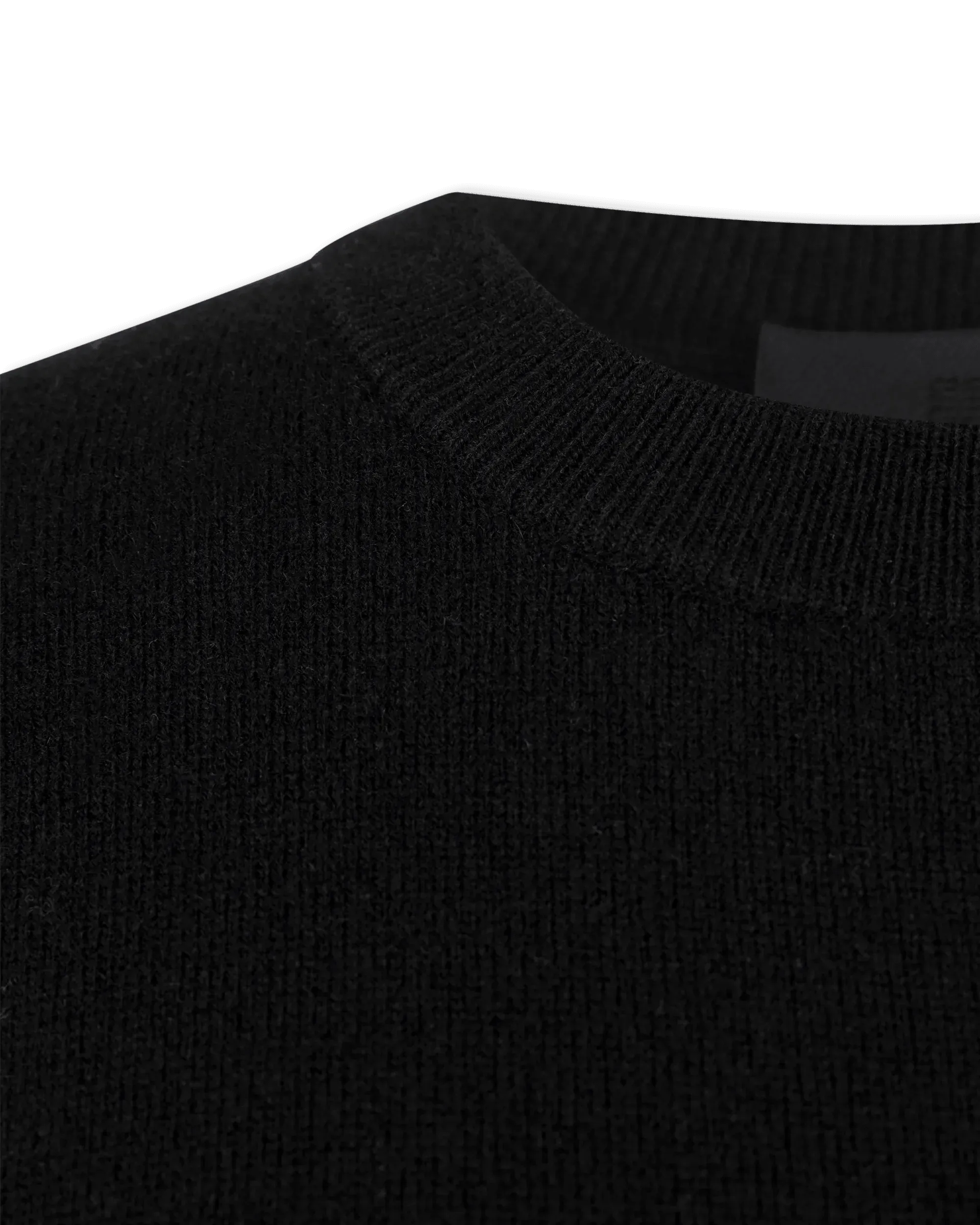 Two-Tone Cashmere Logo Crewneck Sweater - DIHSAN