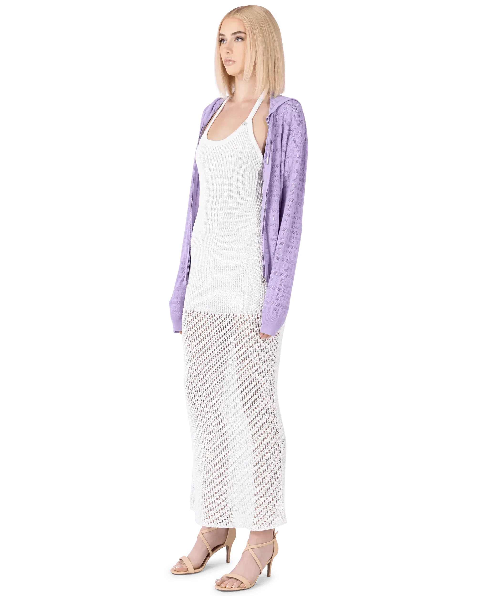 Lasered Monogram Zip Up Hoodie - DIHSAN
