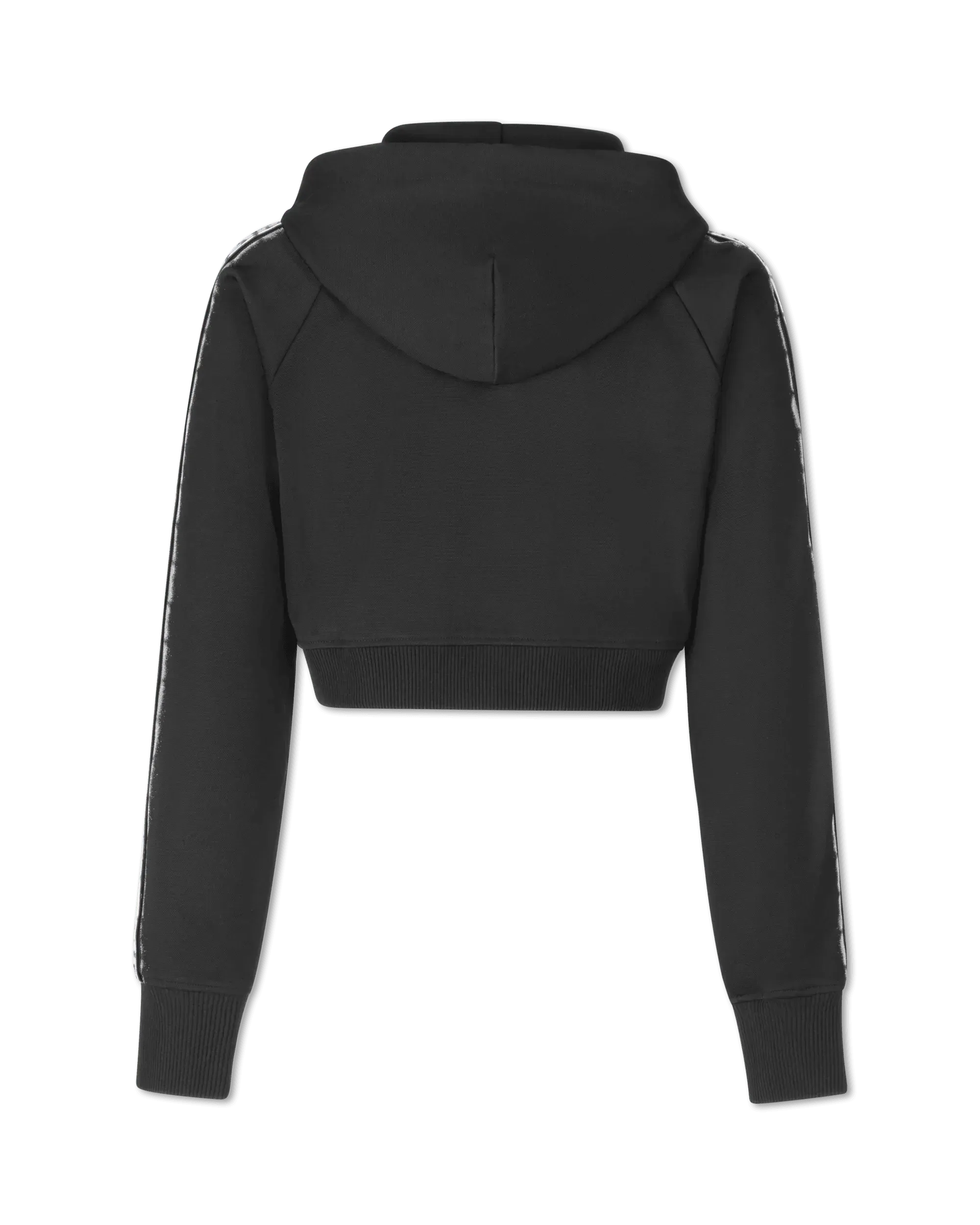 Black Polyester Blend Logo Tape Cropped Zip Up Hoodie by Givenchy | DIHSAN