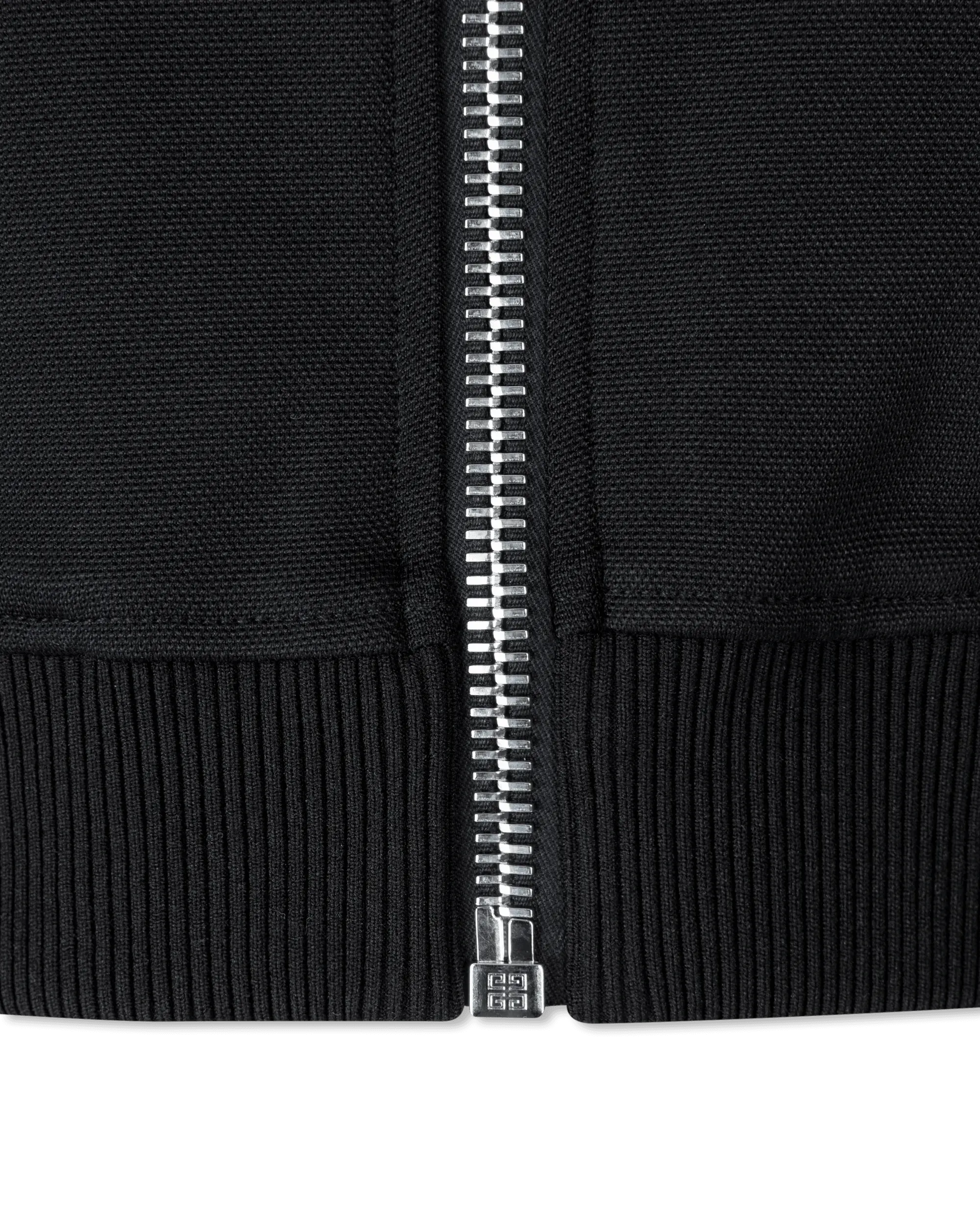 Black Polyester Blend Logo Tape Cropped Zip Up Hoodie by Givenchy | DIHSAN