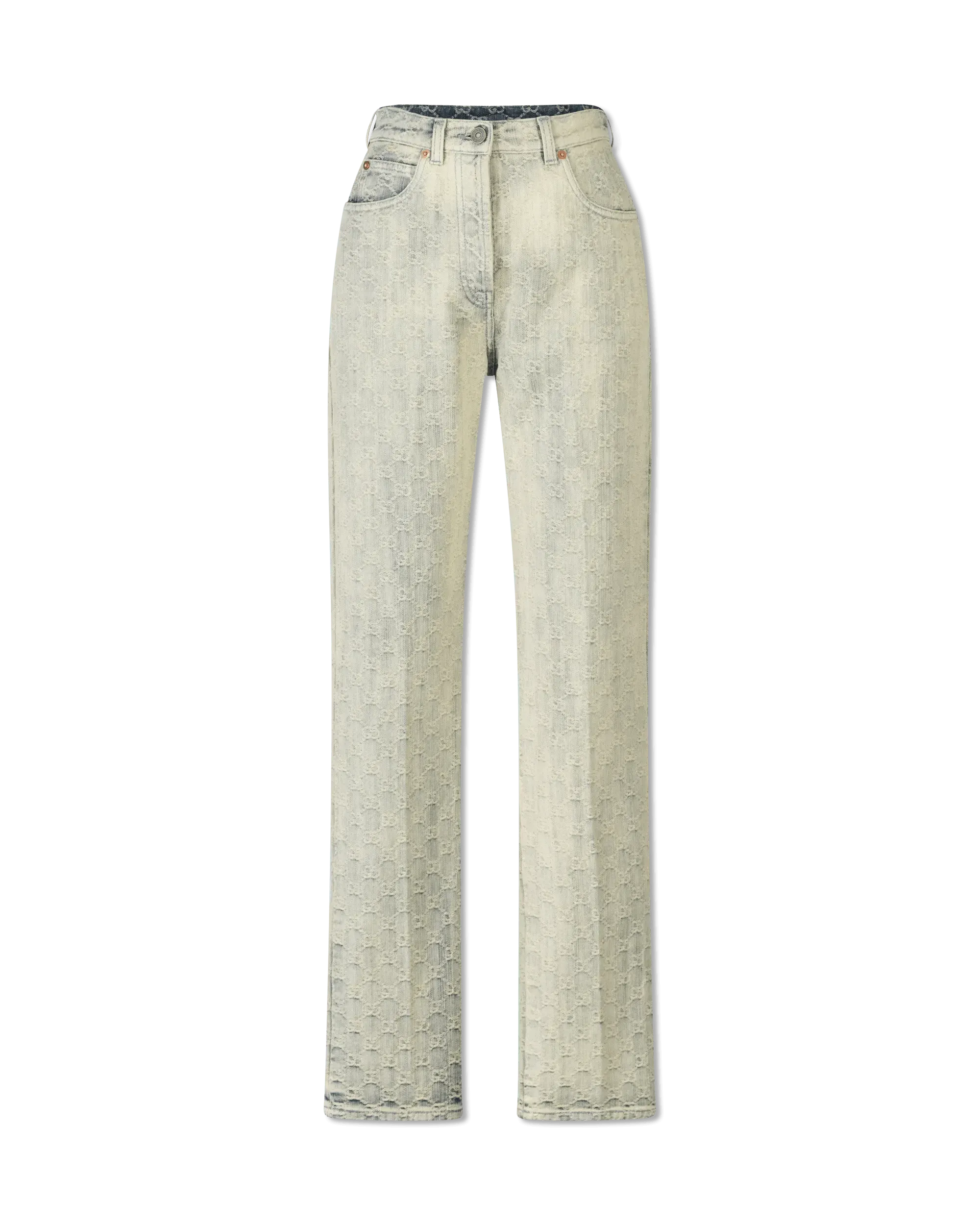Ecowashed Monogram Jeans - DIHSAN