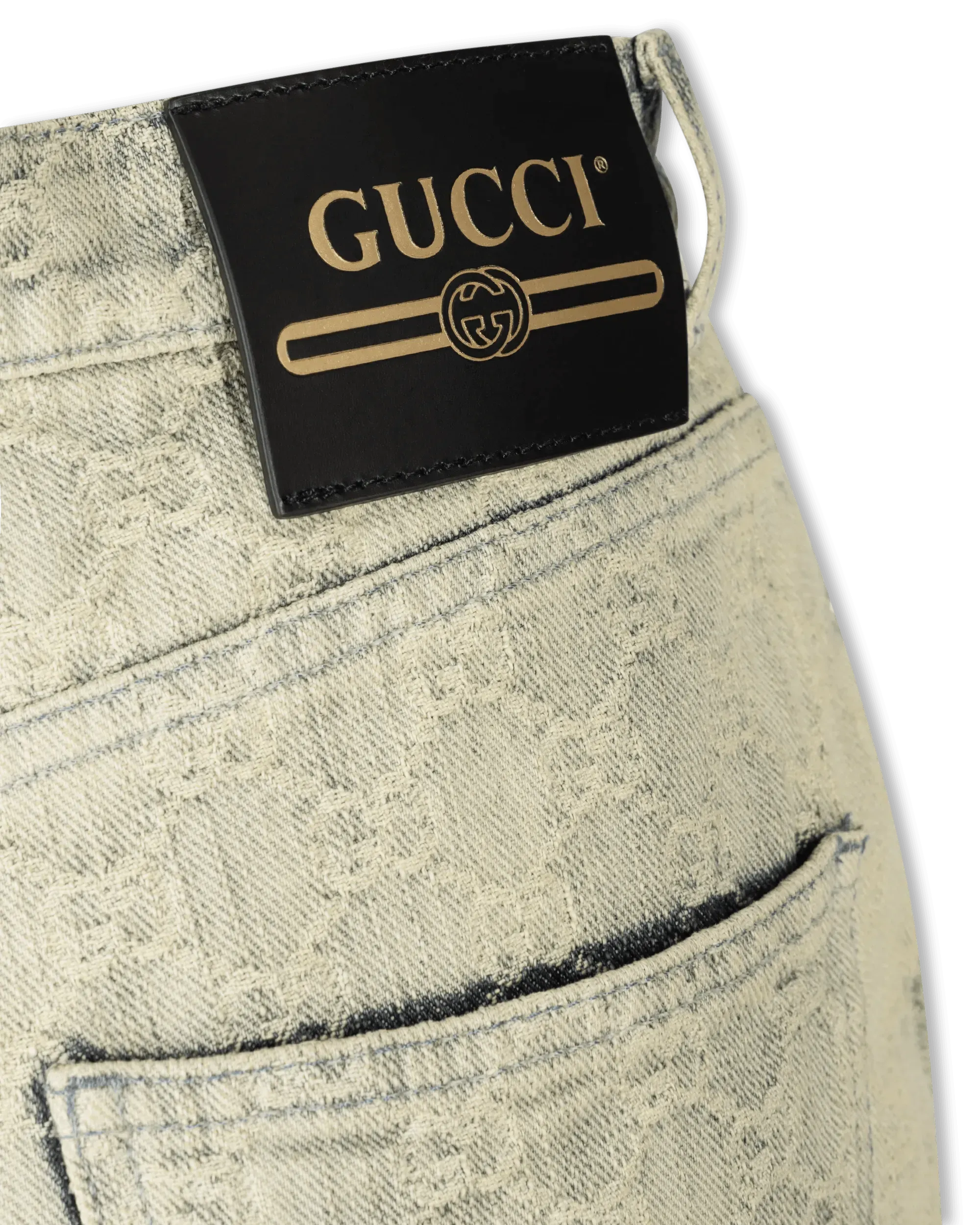 Ecowashed Monogram Jeans - DIHSAN