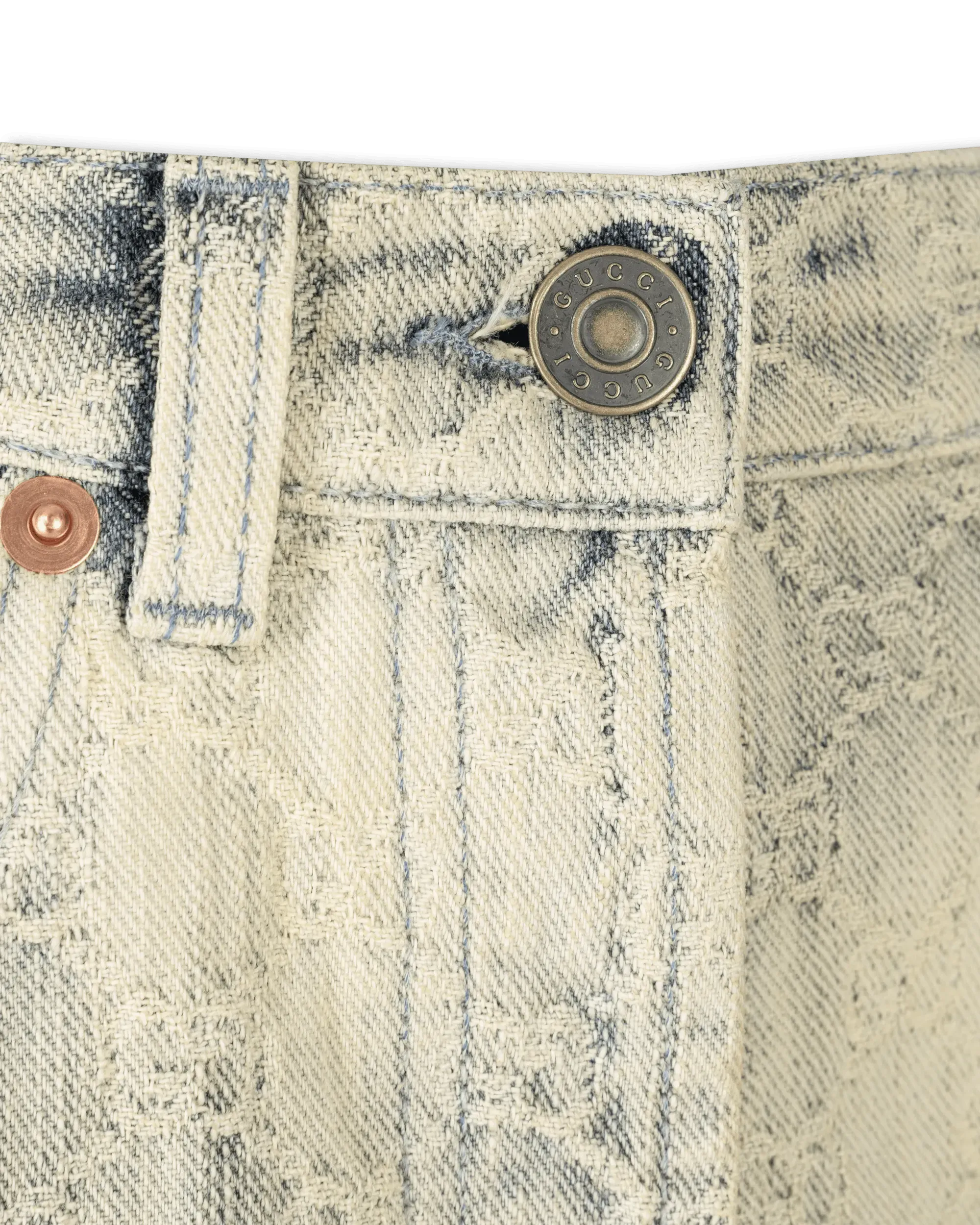 Ecowashed Monogram Jeans - DIHSAN