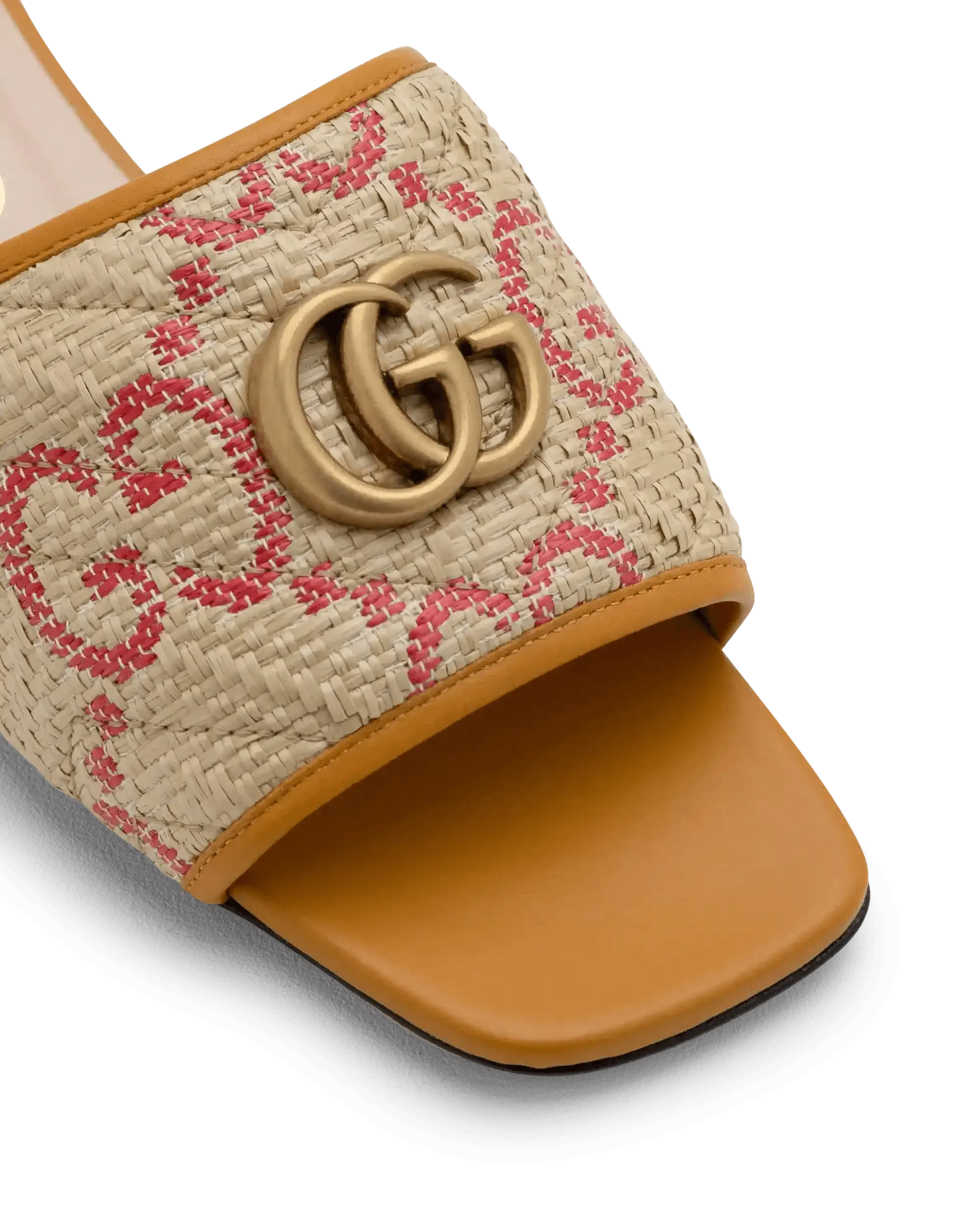 Raffia Chevron GG Sandal - DIHSAN