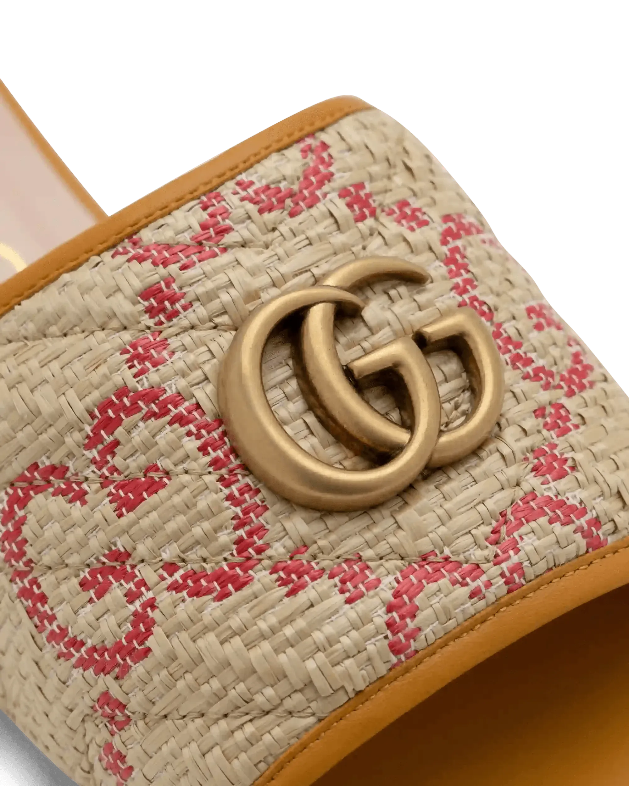 Raffia Chevron GG Sandal - DIHSAN