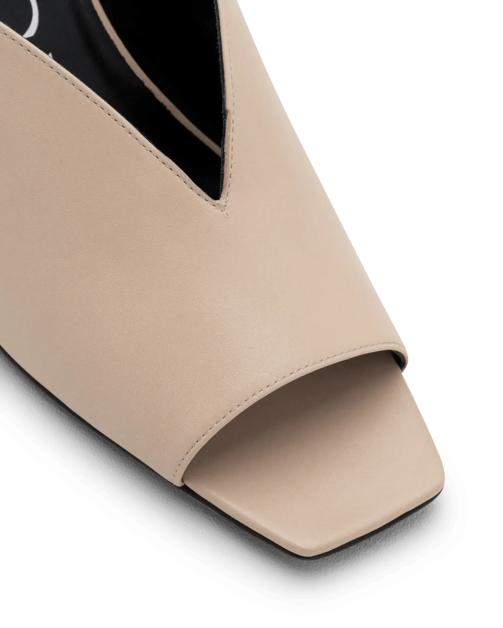 Cut Out Leather Mules - DIHSAN