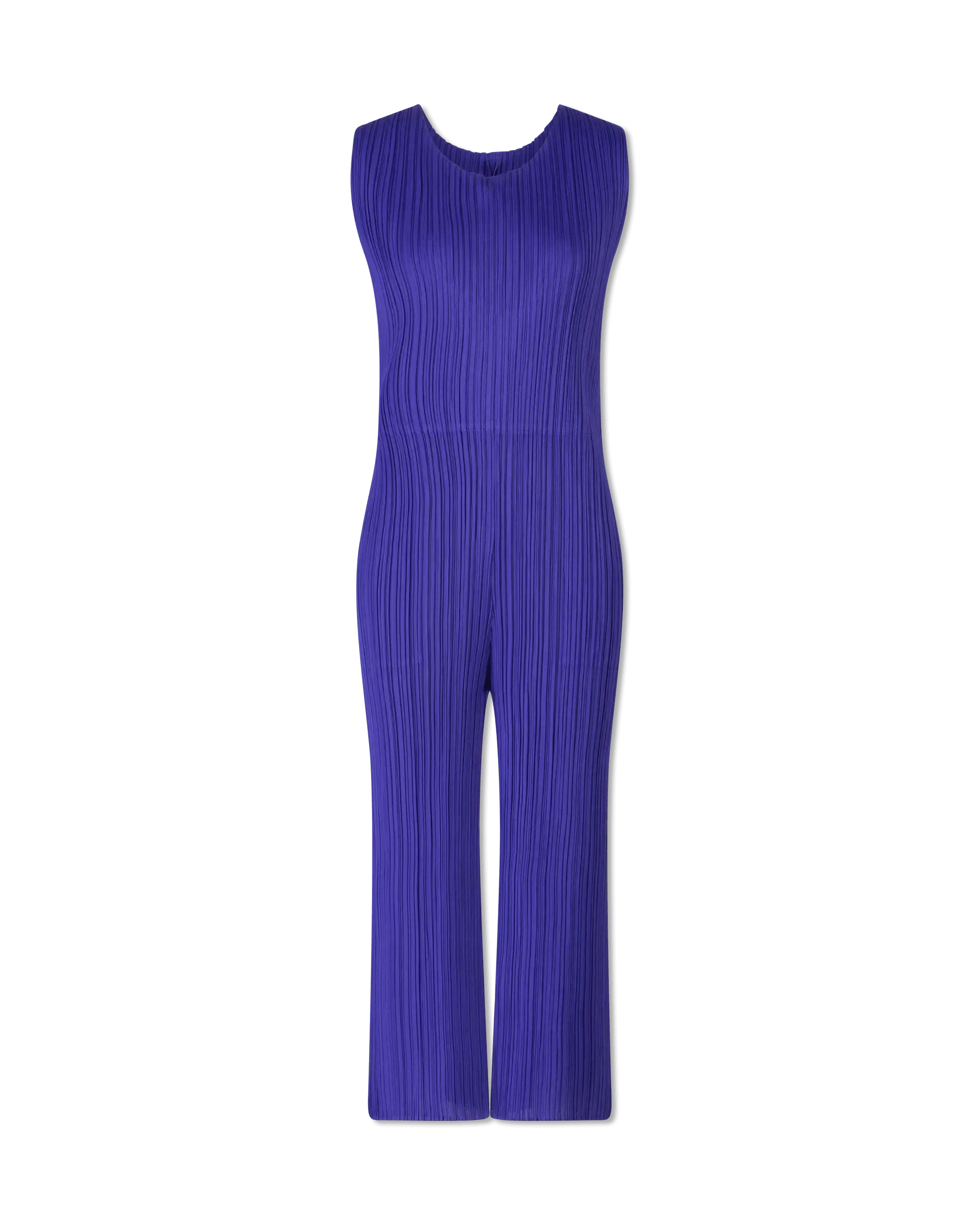April Plissé-Effect Knit Jumpsuit - DIHSAN