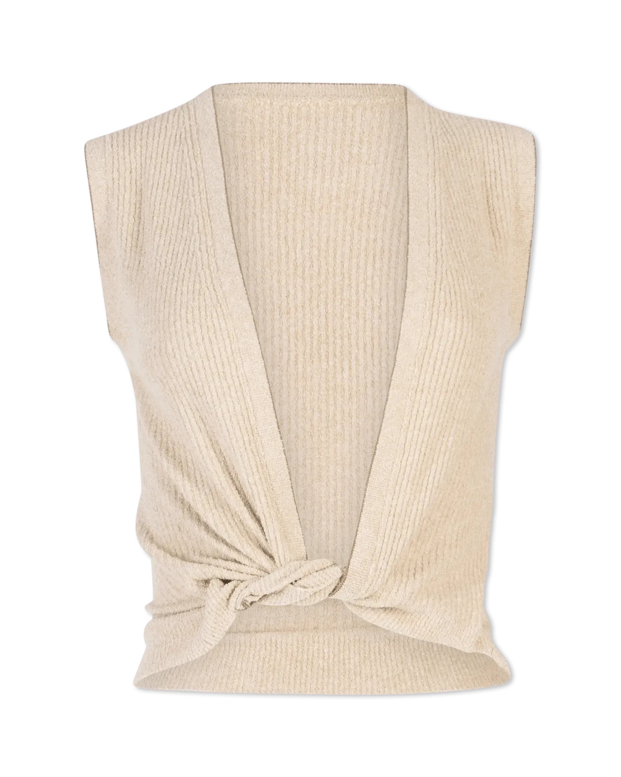 Front-Tie Sleeveless Knit Top - DIHSAN