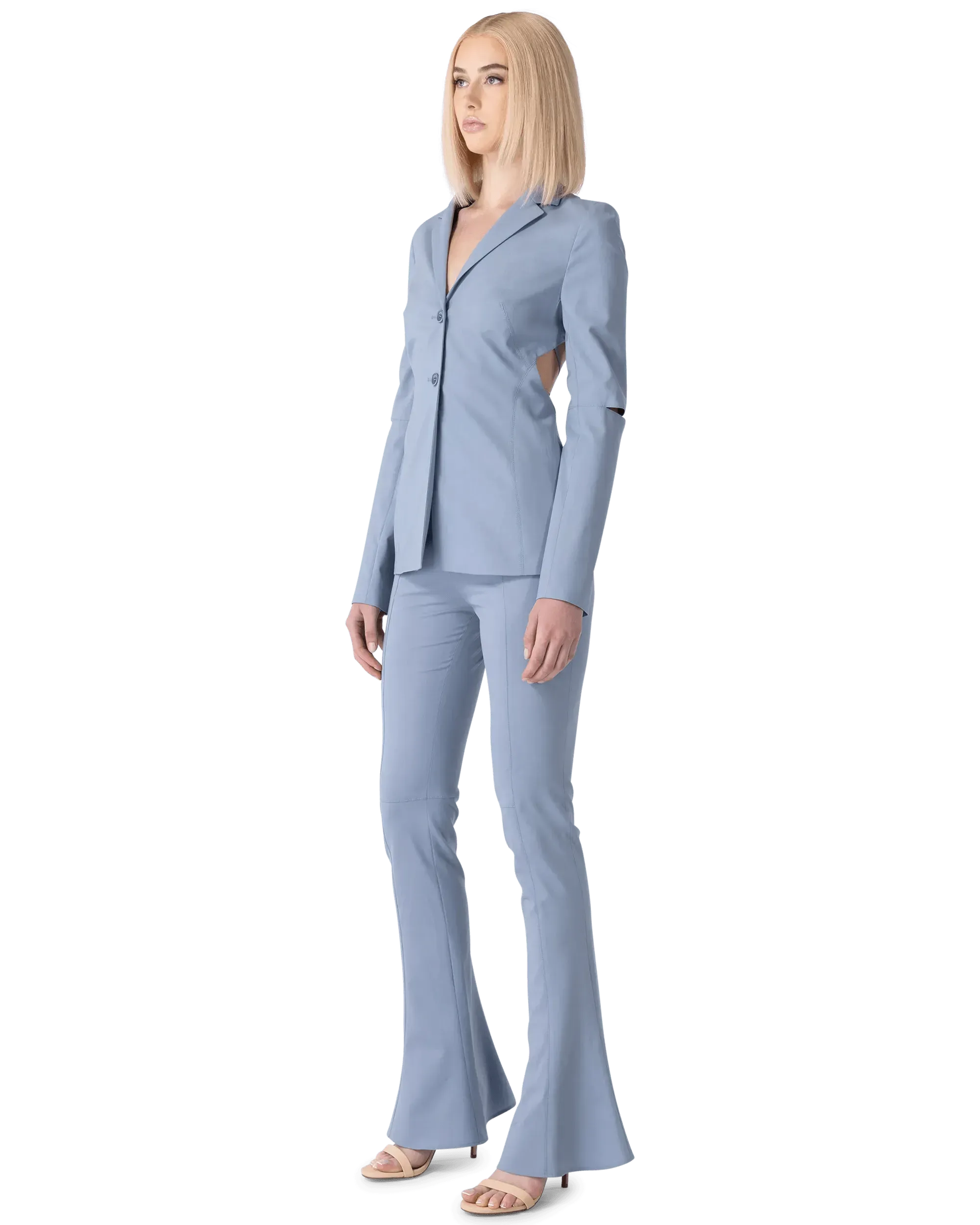 Melo Backless Split-Sleeve Blazer - DIHSAN