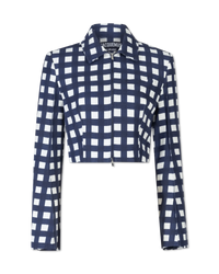 Limao Check Cropped Jacket - DIHSAN