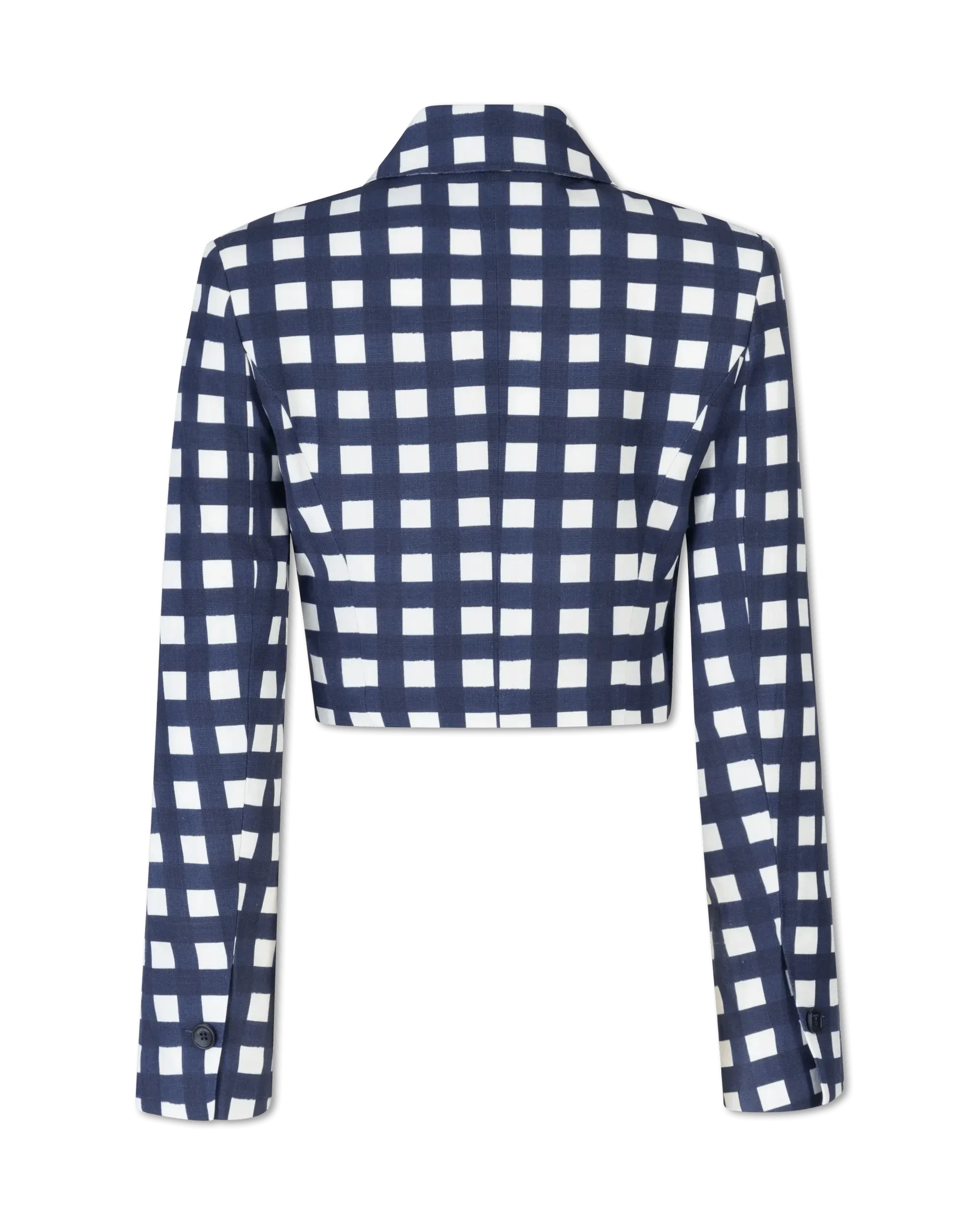 Limao Check Cropped Jacket - DIHSAN