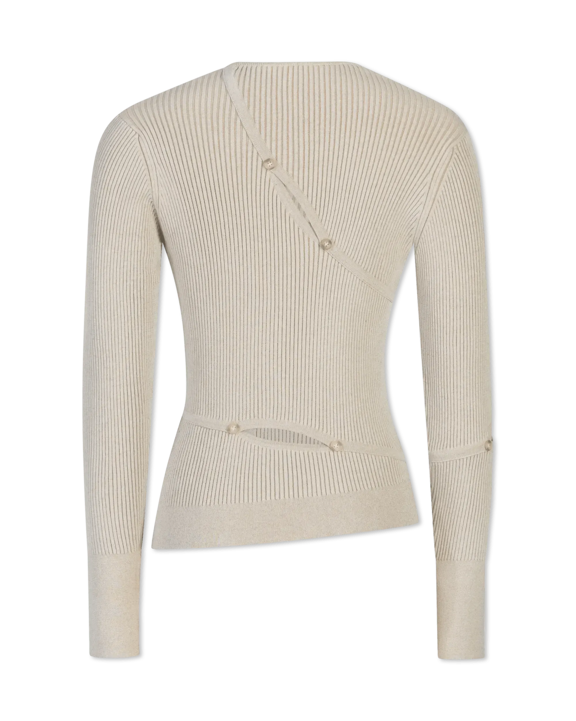Tordu Cut-Out Ribbed Sweater - DIHSAN