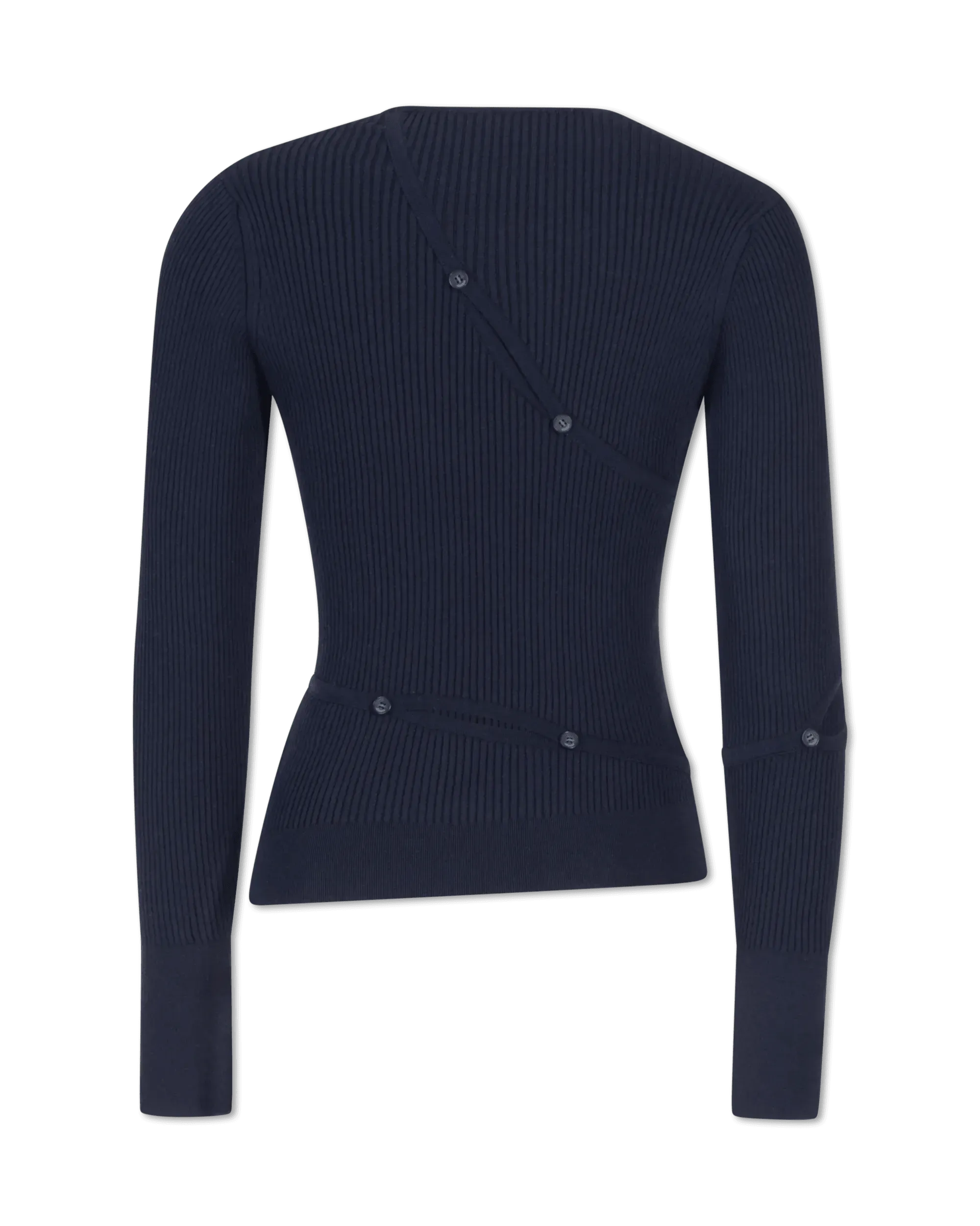 Tordu Cut-Out Ribbed Sweater - DIHSAN