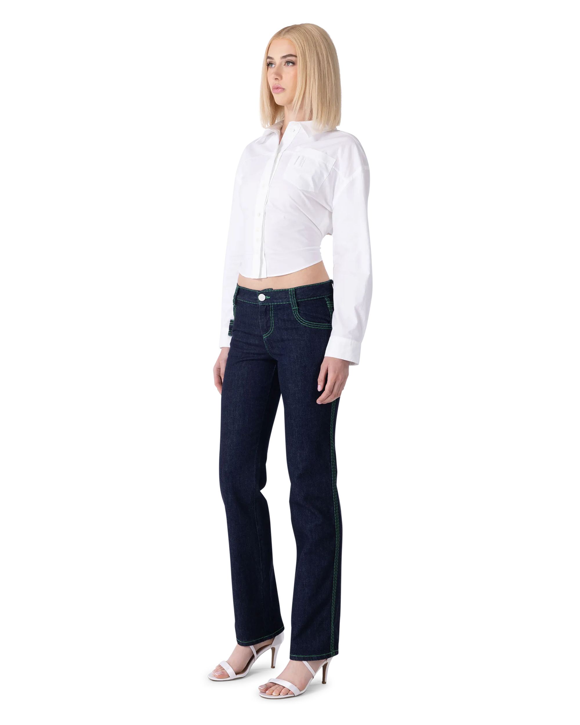Aqua Back Cut-Out Blouse